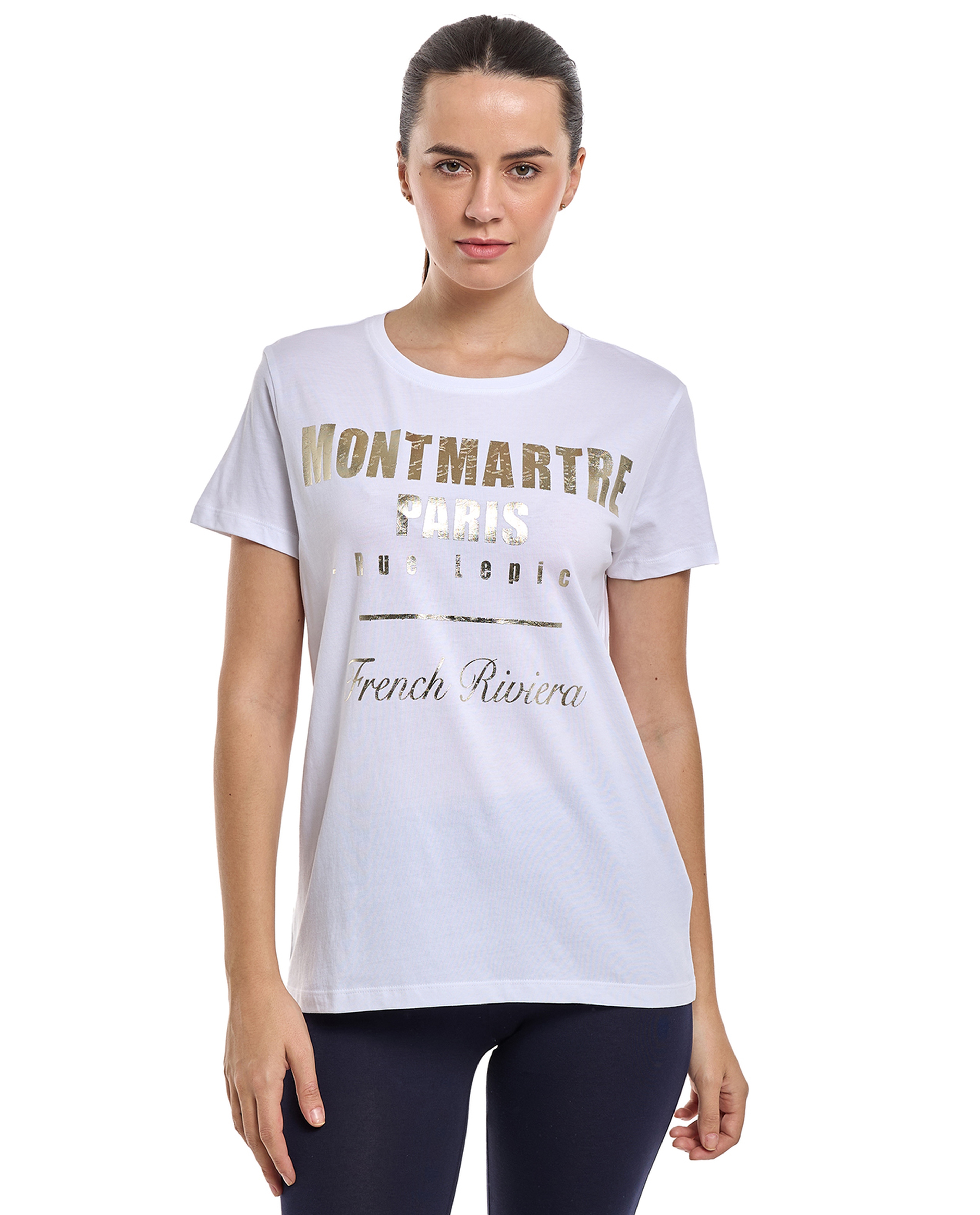 Printed T-Shirt with Crew Neck and Short Sleeves