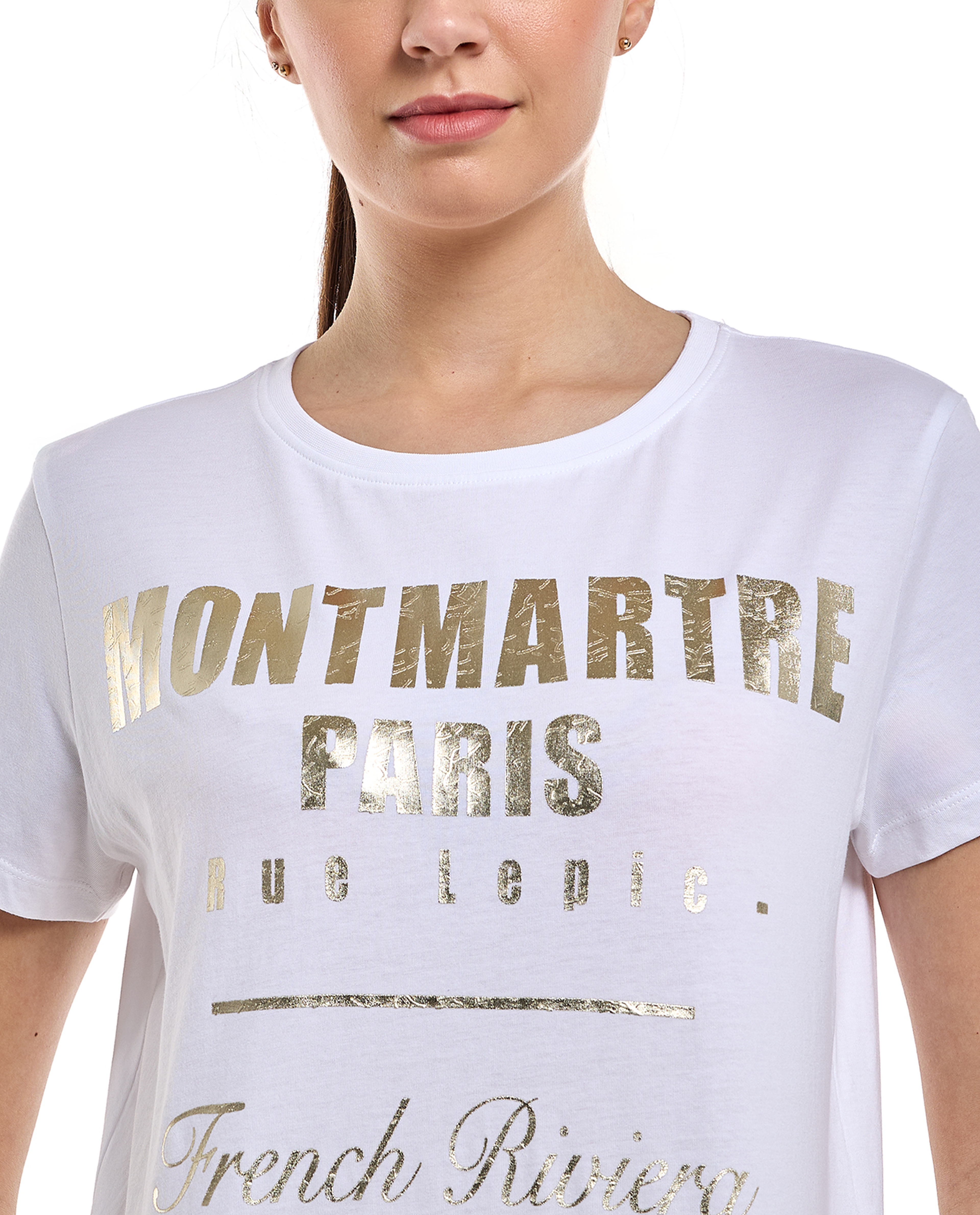 Printed T-Shirt with Crew Neck and Short Sleeves