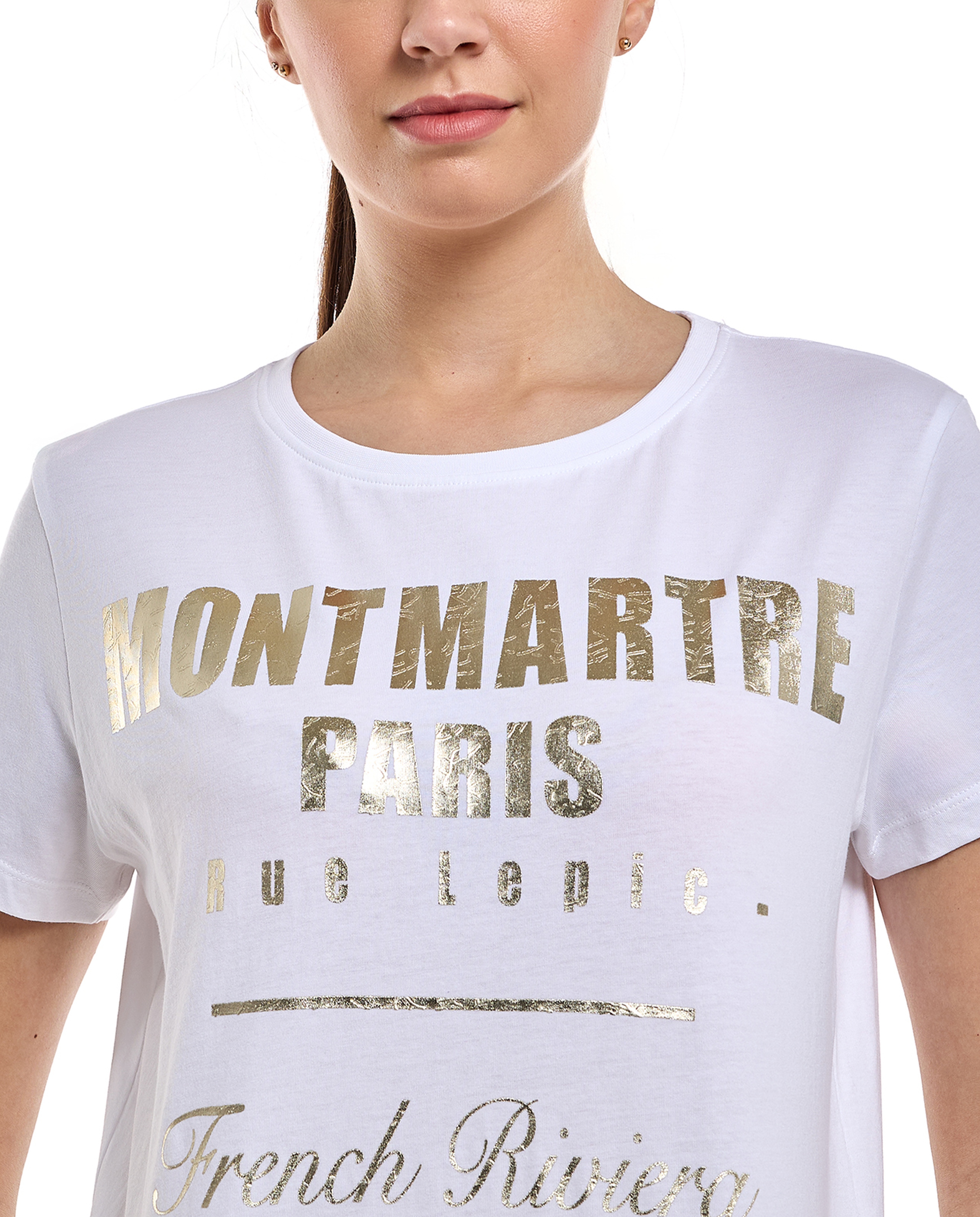 Printed T-Shirt with Crew Neck and Short Sleeves