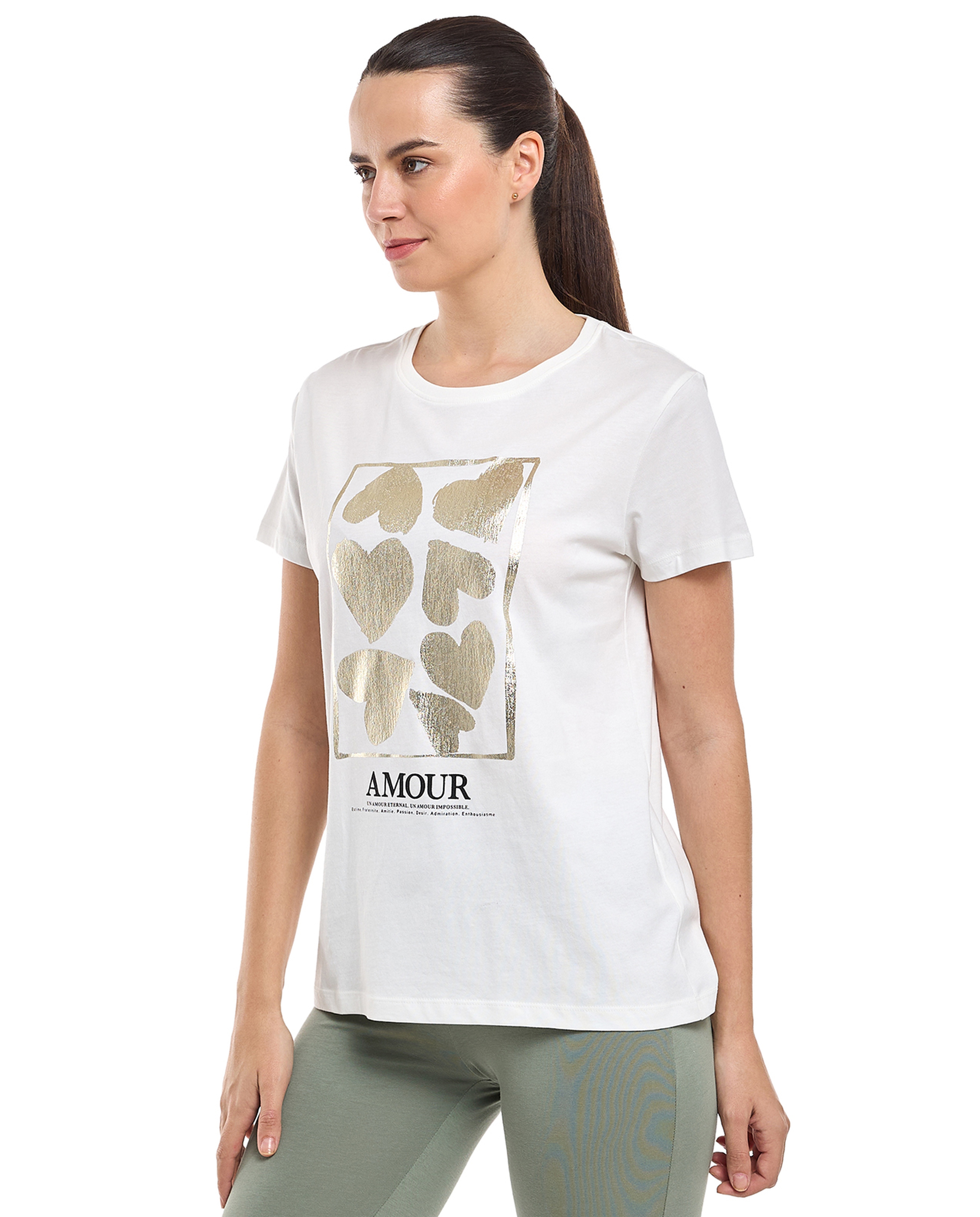 Printed T-Shirt with Crew Neck and Short Sleeves