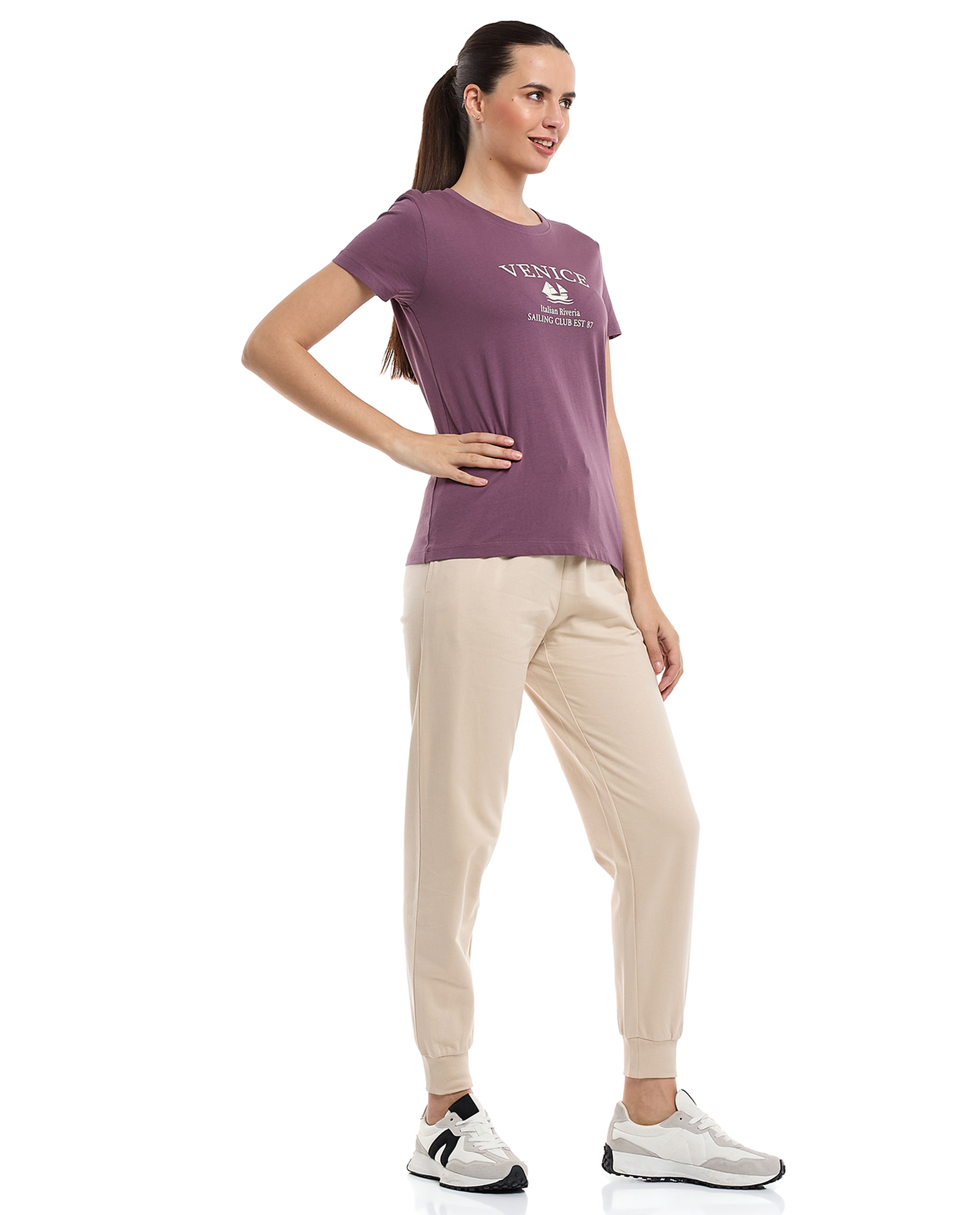 Solid Joggers with Drawstring Waist