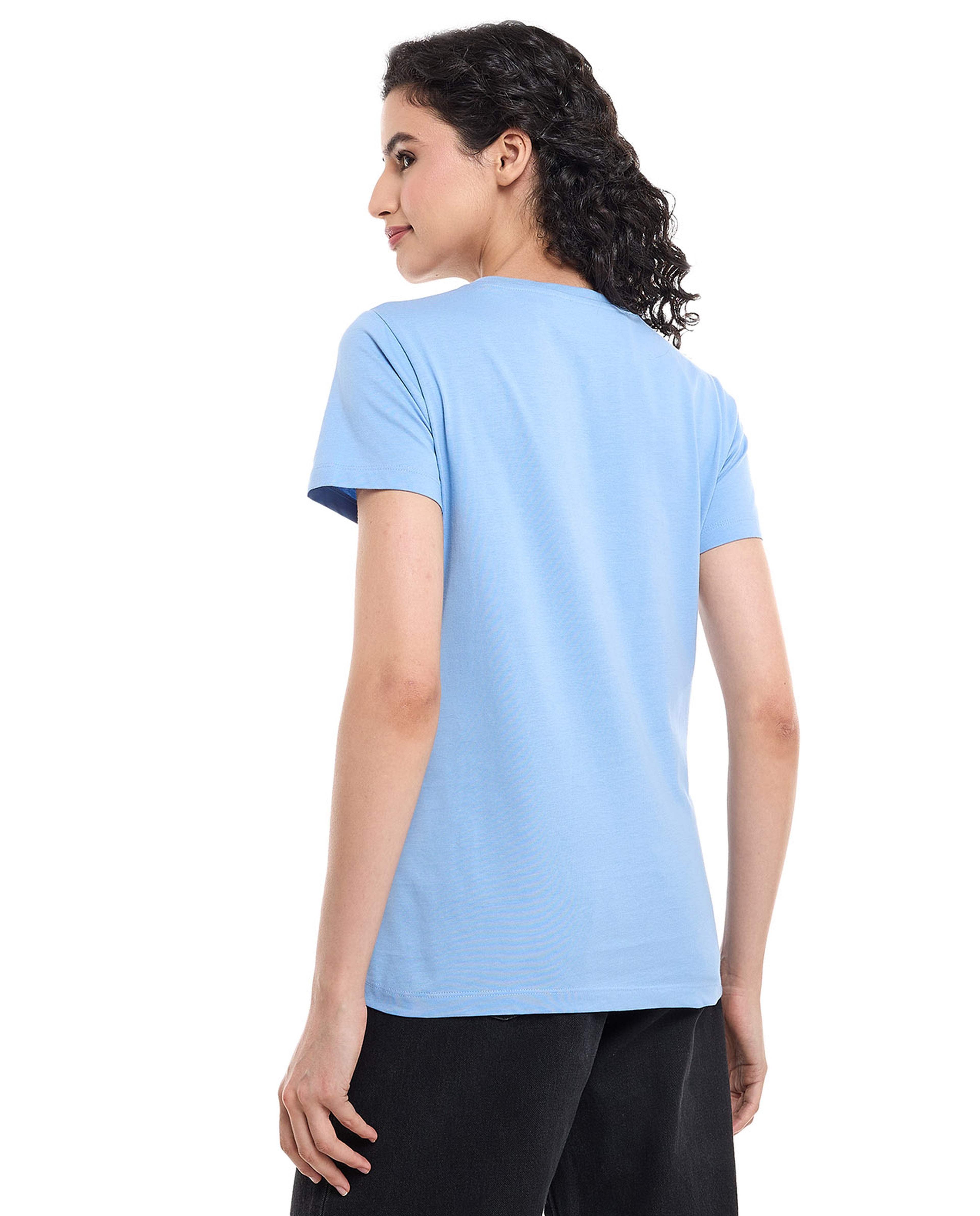 Typography Print T-Shirt with Crew Neck and Short Sleeves