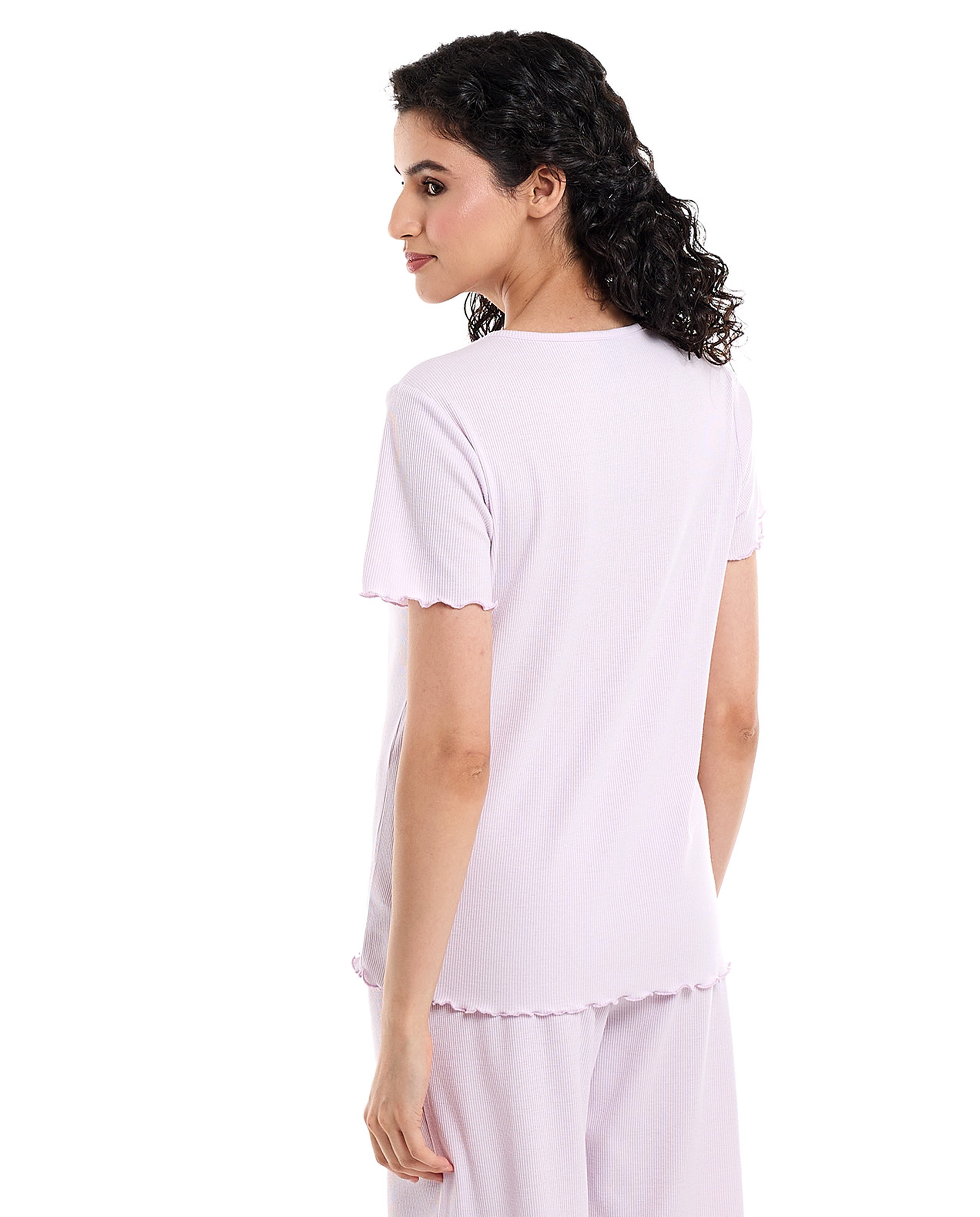 Printed Sleep Top with Short Sleeves