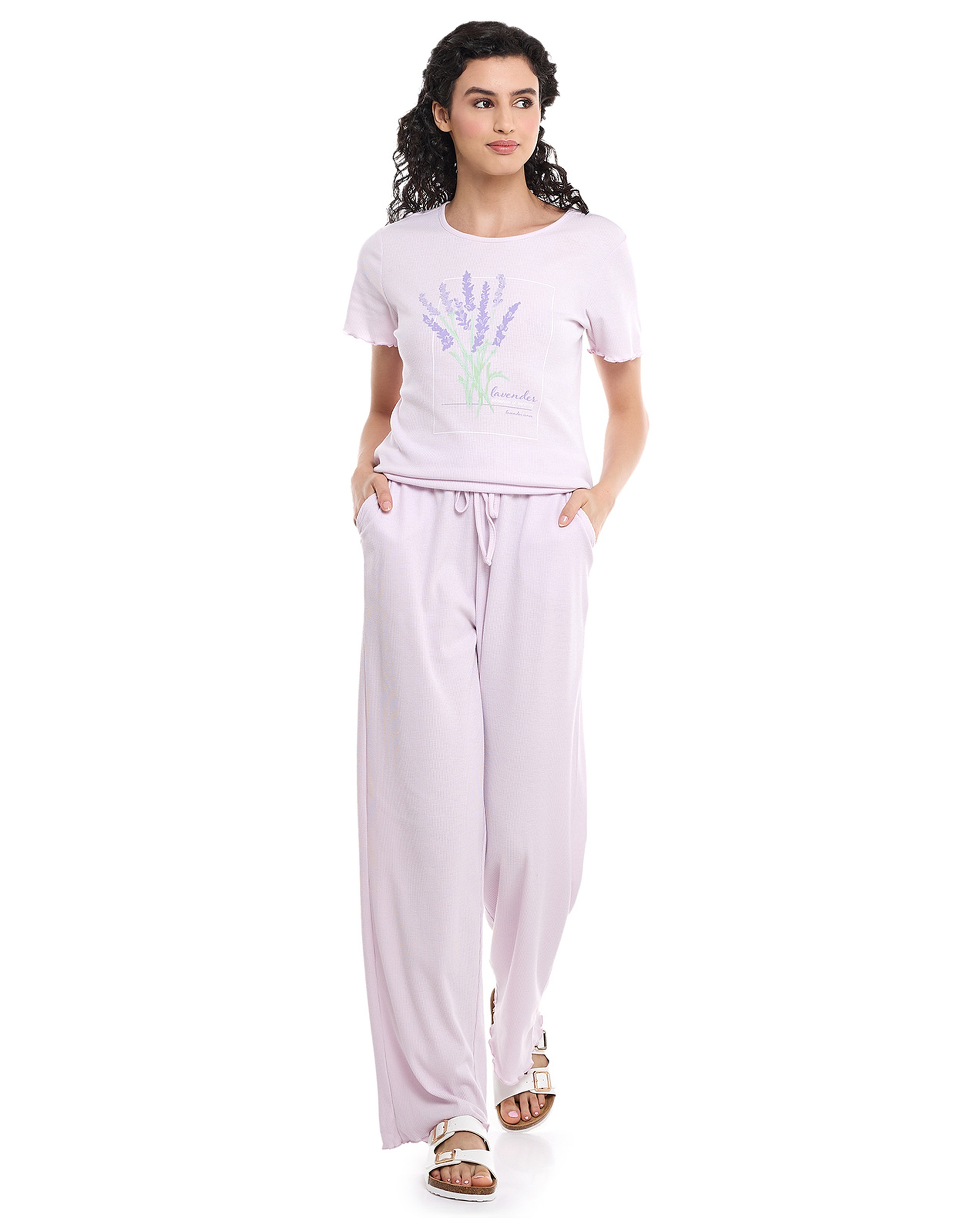 Printed Sleep Top with Short Sleeves