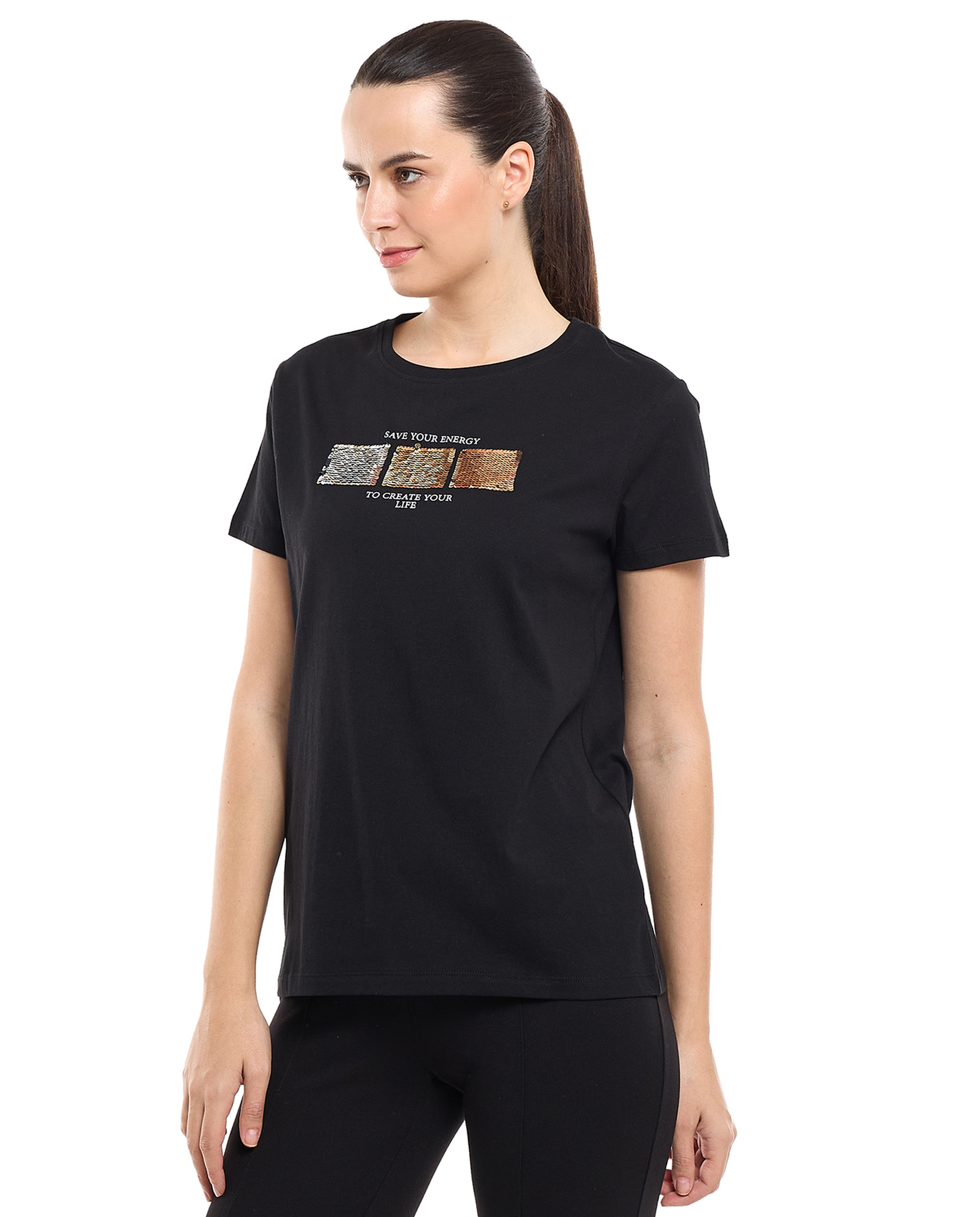 Printed T-Shirt with Crew Neck and Short Sleeves