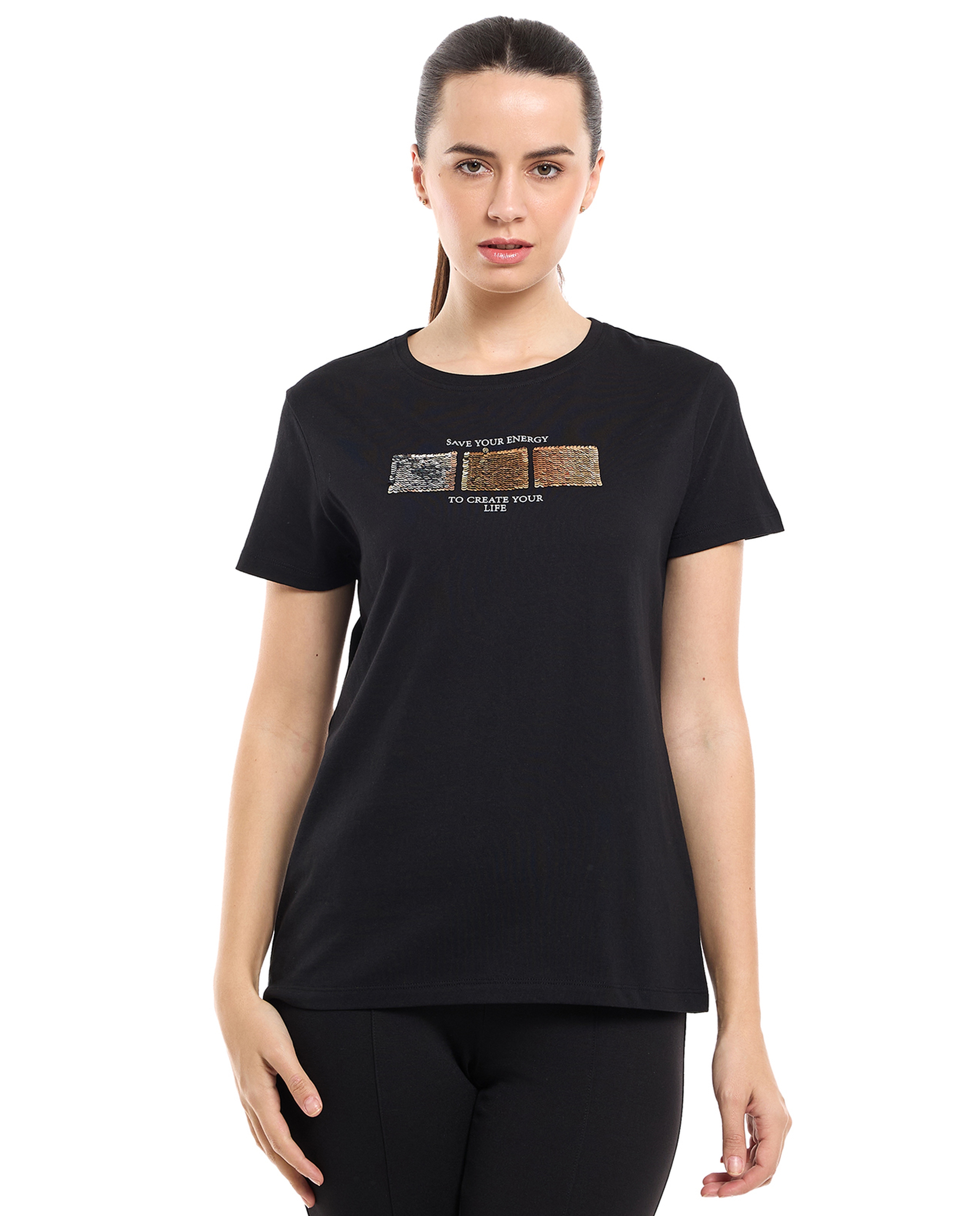 Printed T-Shirt with Crew Neck and Short Sleeves