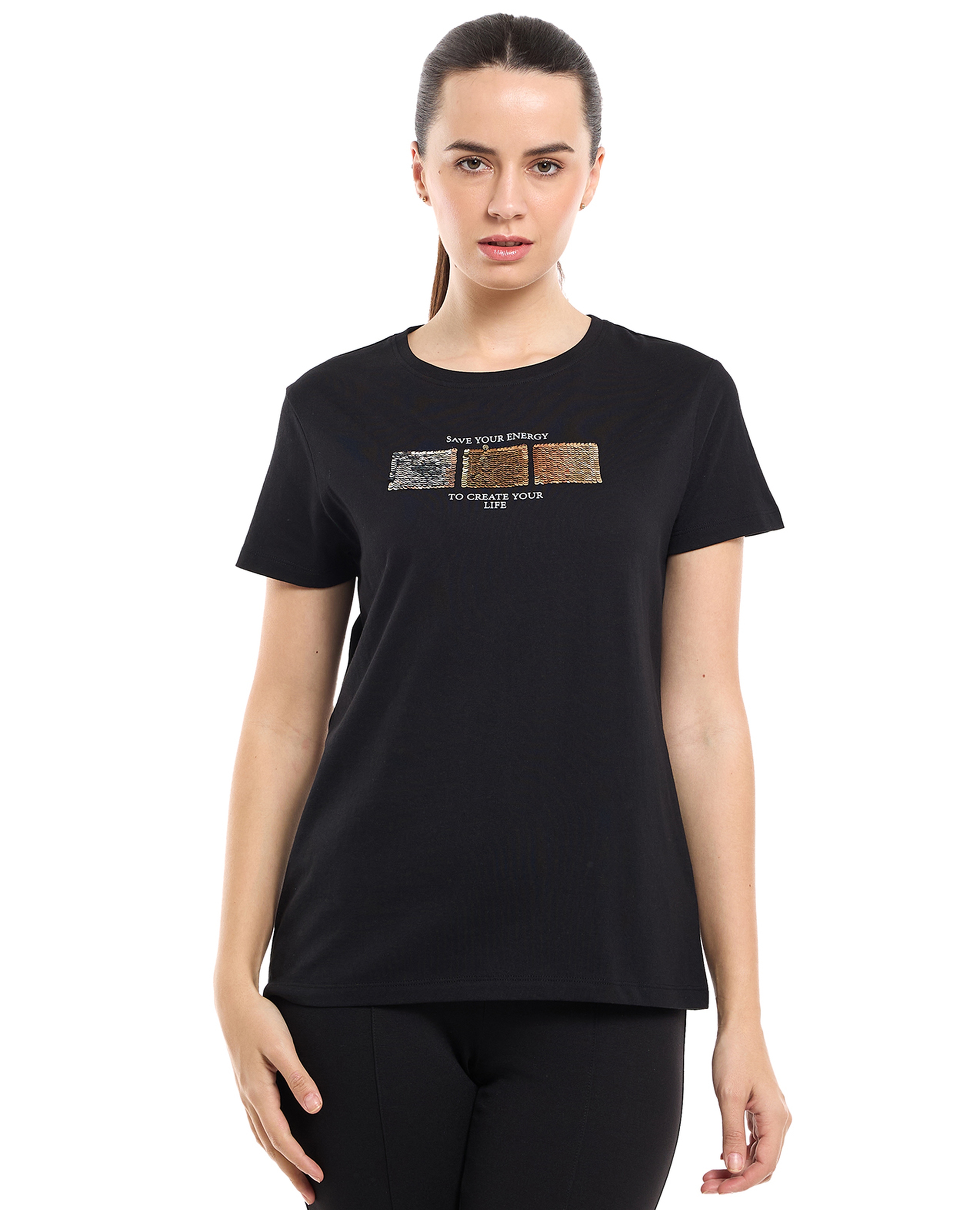 Printed T-Shirt with Crew Neck and Short Sleeves