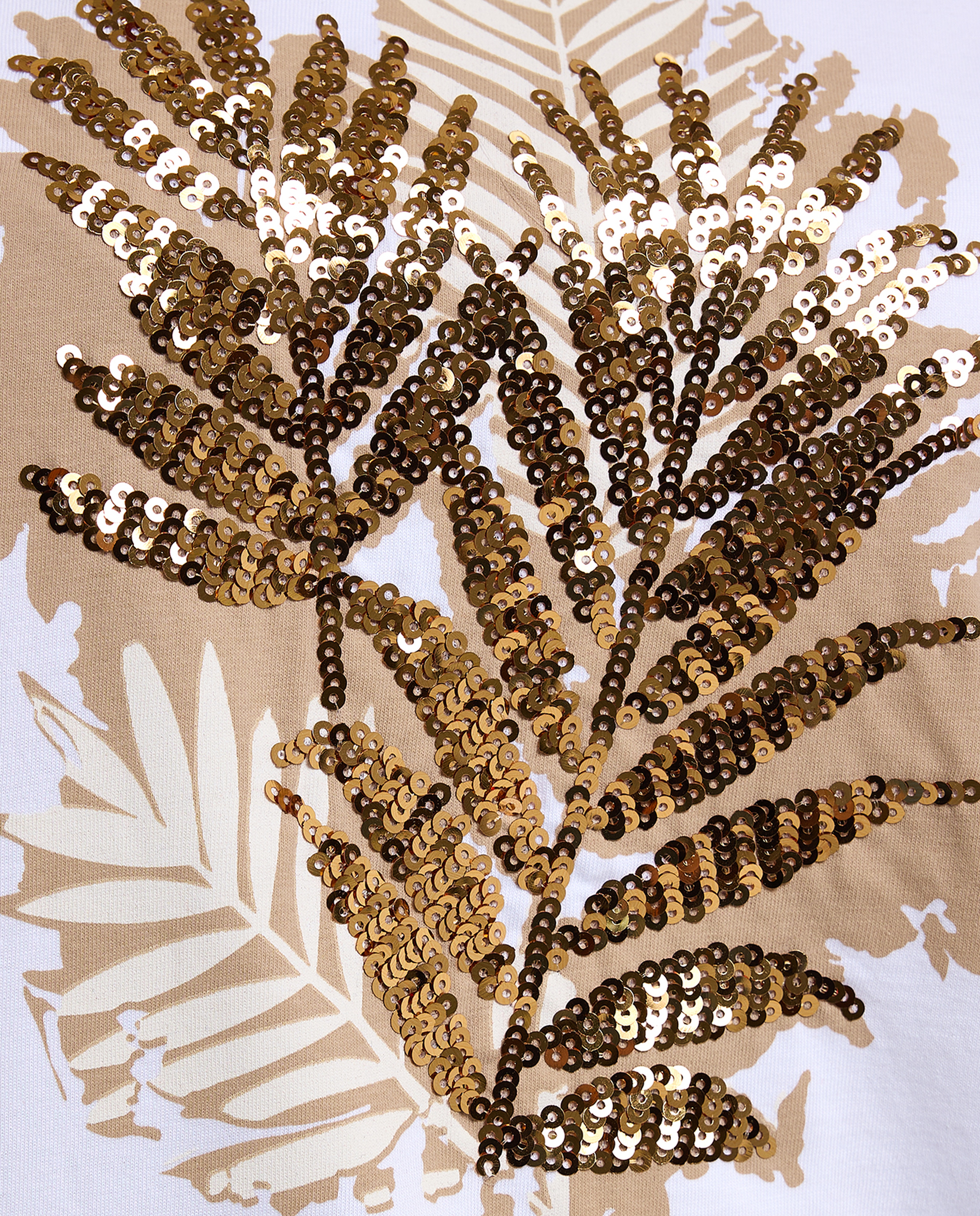 Sequins T-Shirt with Crew Neck and Short Sleeves