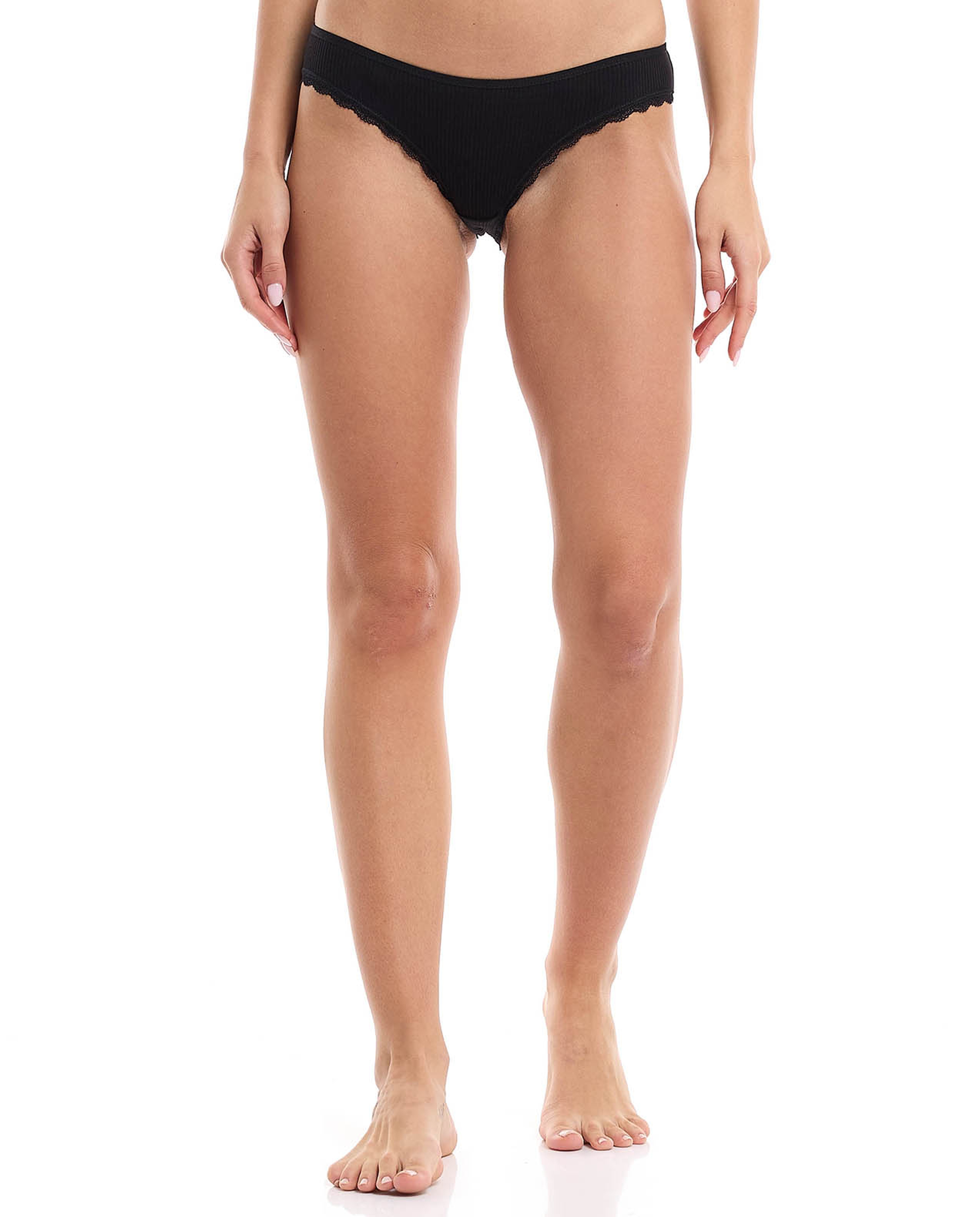 3 Pack Ribbed Bikini Briefs