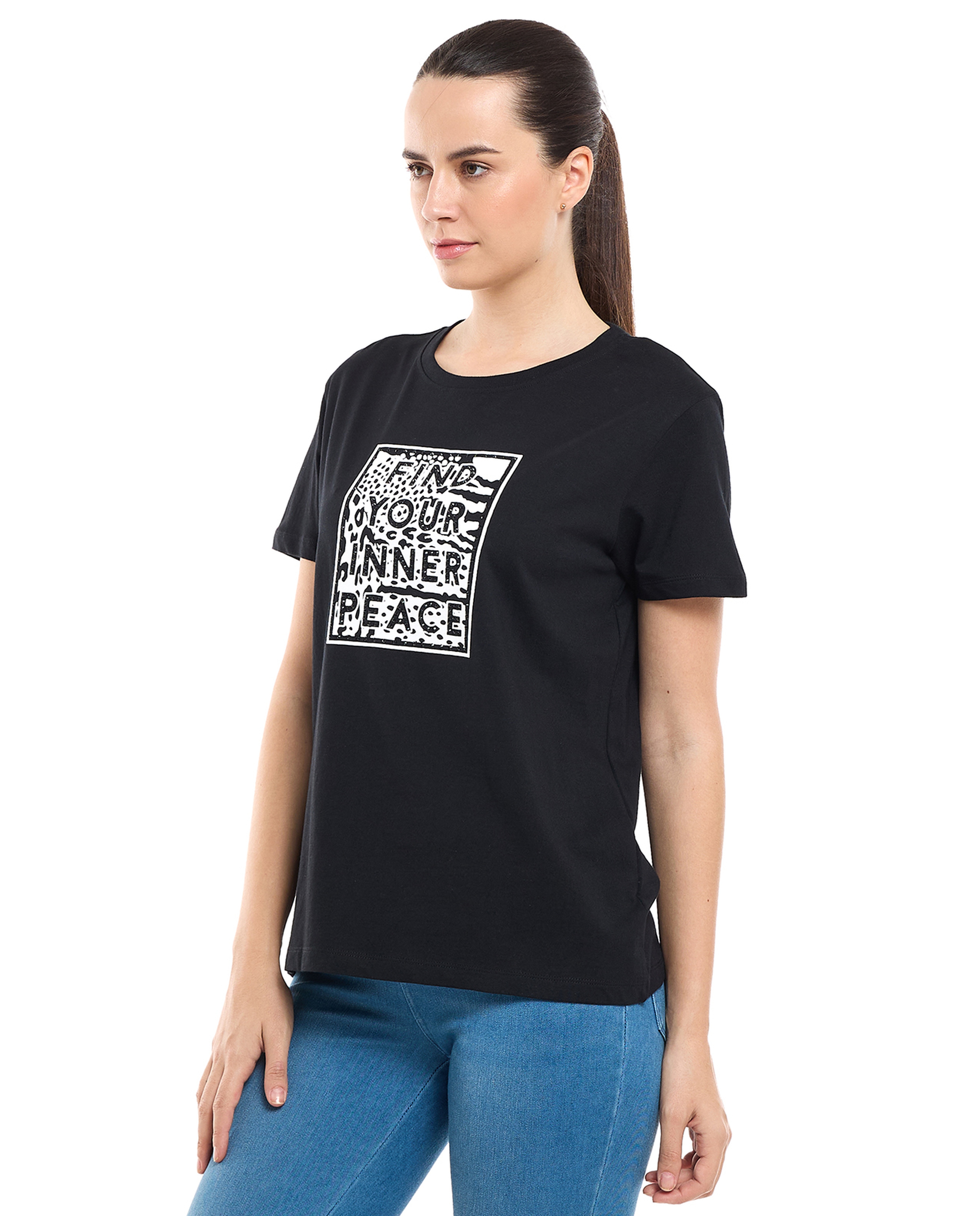 Embellished T-Shirt with Crew Neck and Short Sleeves