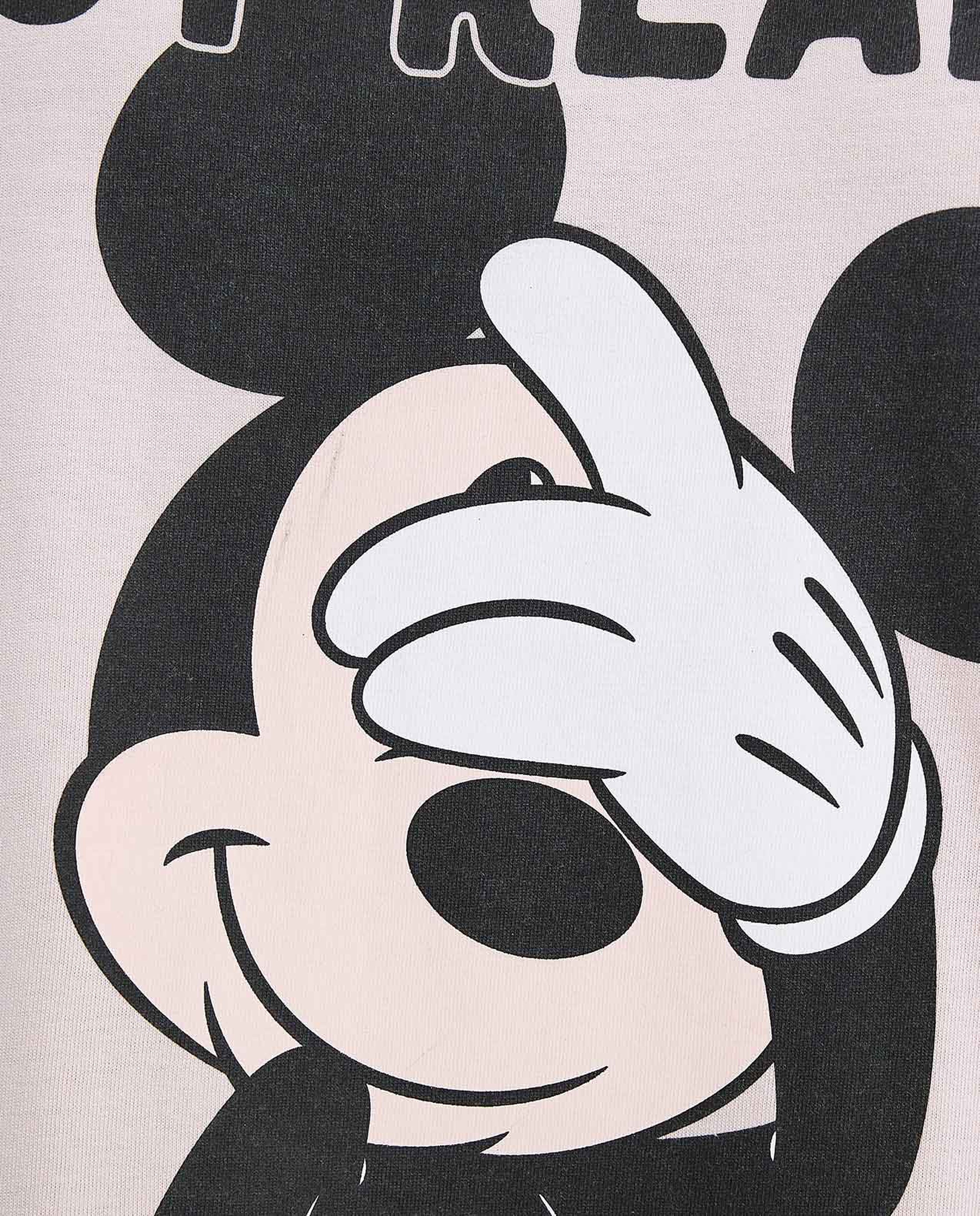 Mickey Mouse Print Nightdress with Short Sleeves