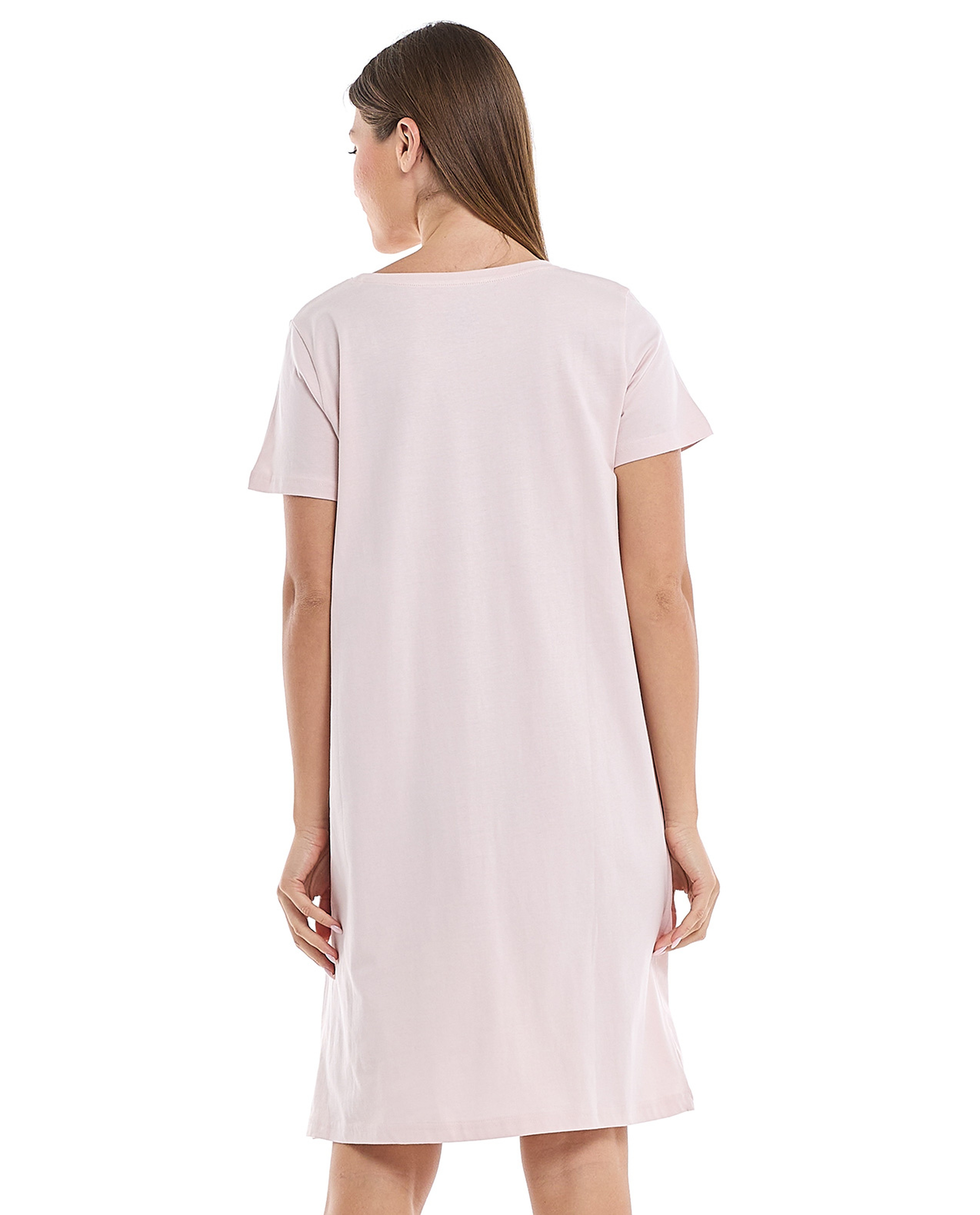 Mickey Mouse Print Nightdress with Short Sleeves