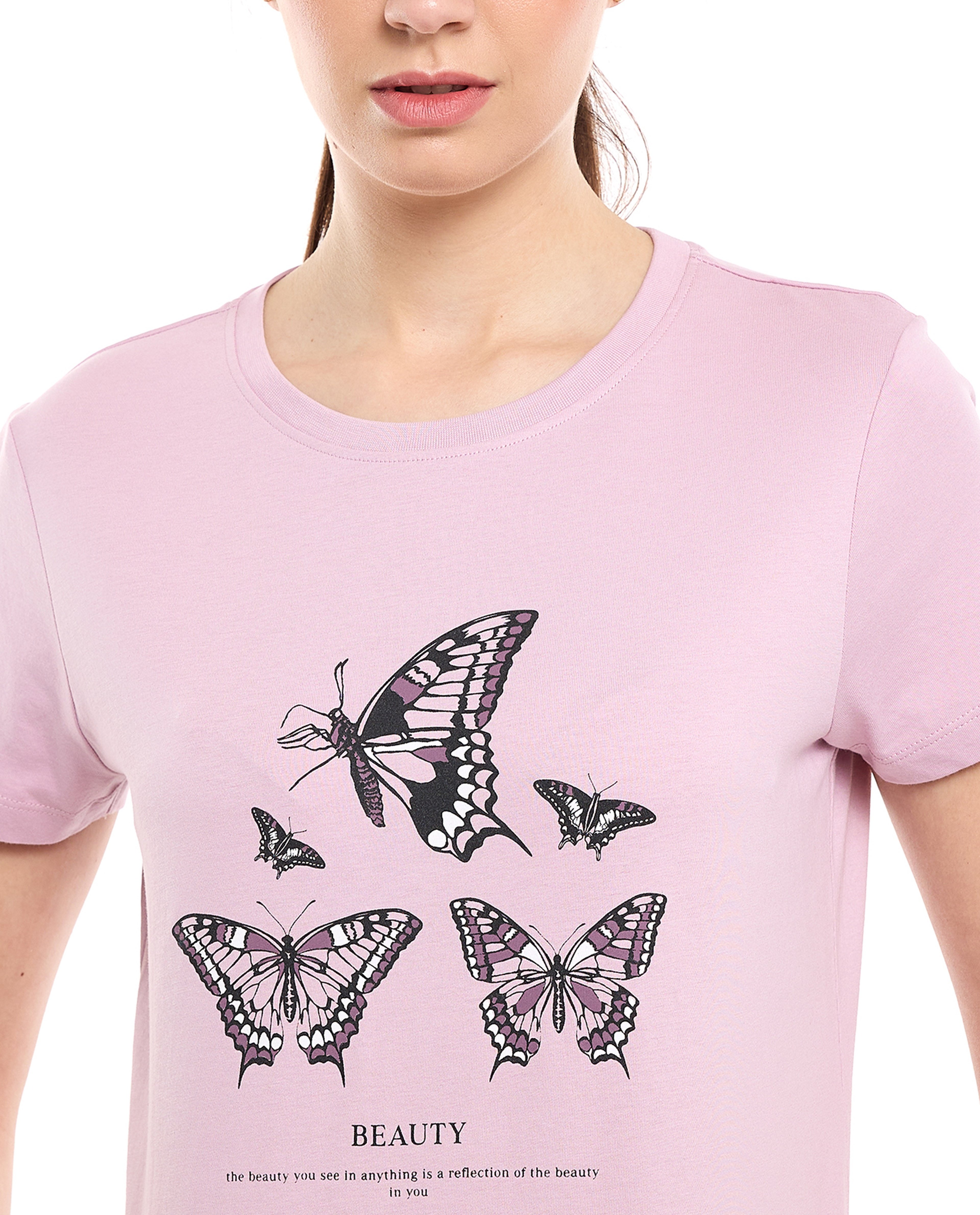 Graphic Print T-Shirt with Crew Neck and Short Sleeves