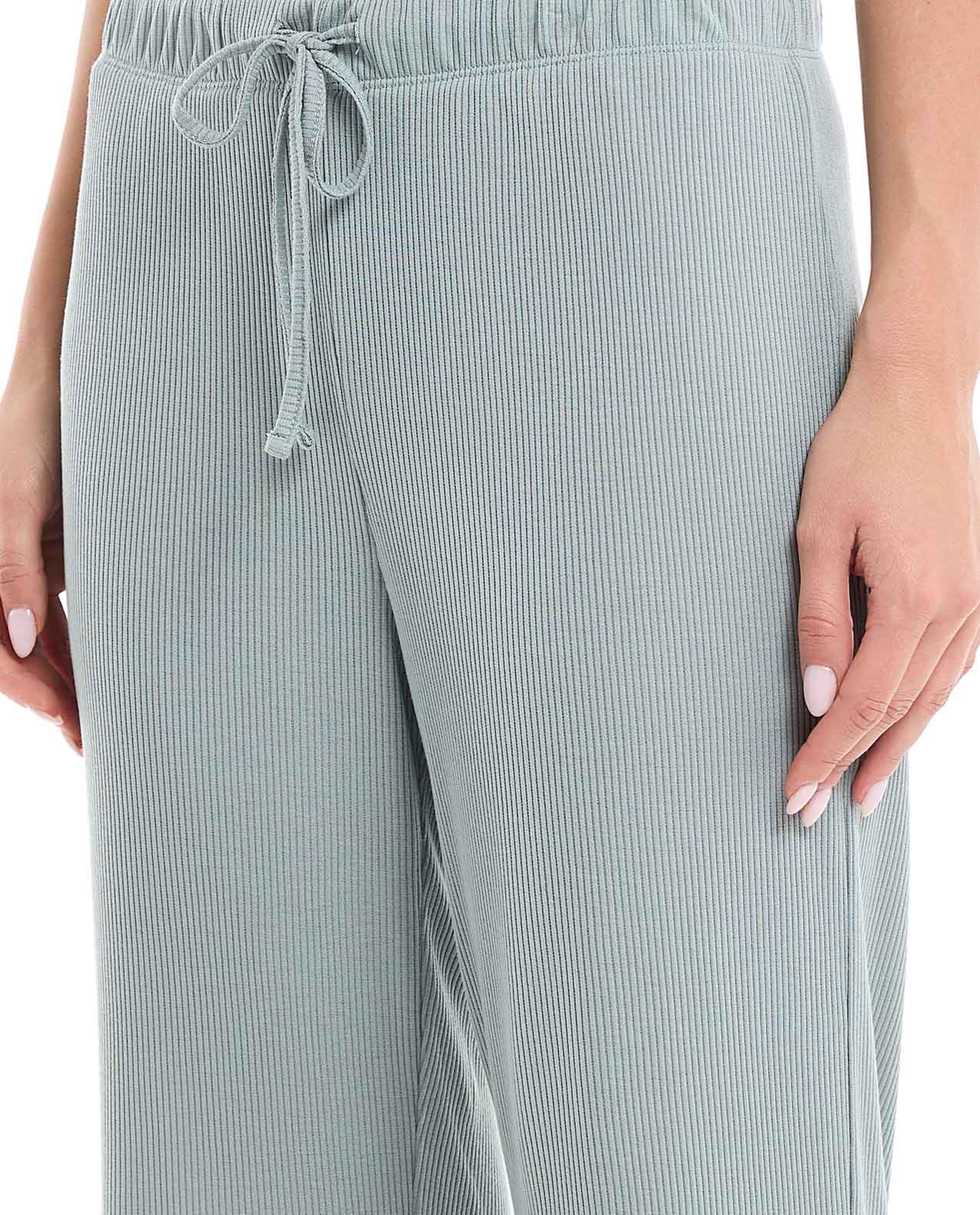Solid Pyjama Bottom with Drawstring Waist