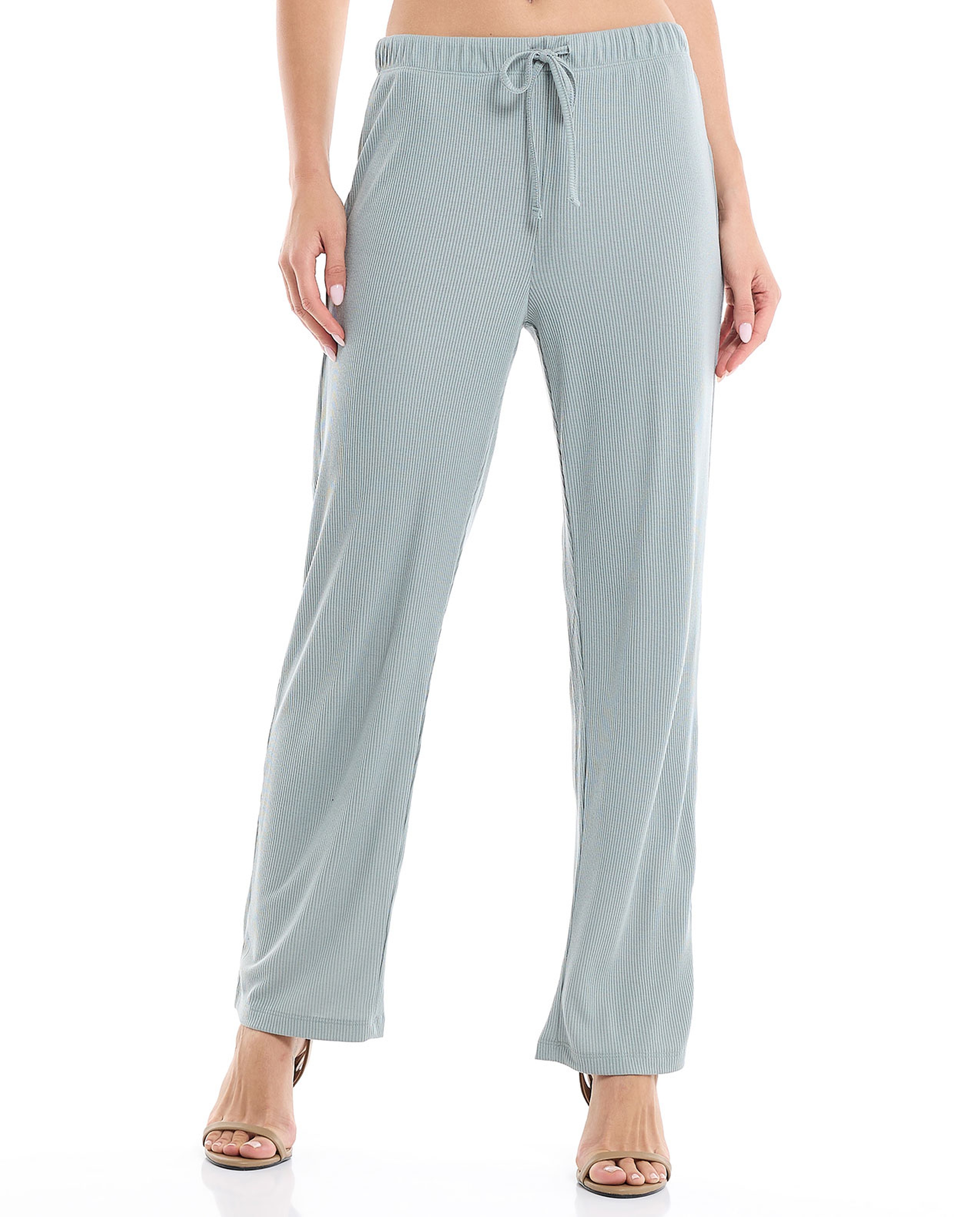 Solid Pyjama Bottom with Drawstring Waist