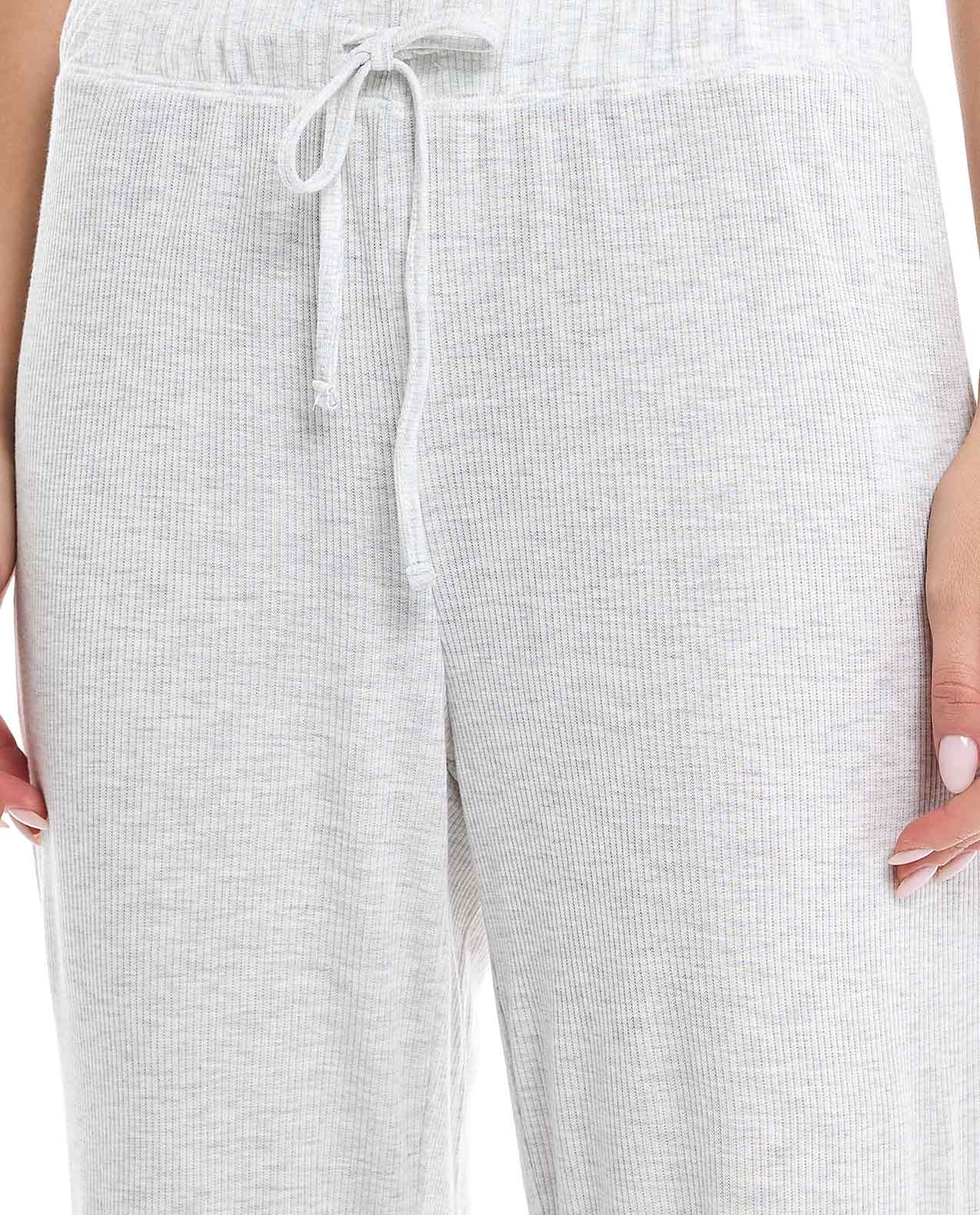 Solid Pyjama Bottom with Drawstring Waist