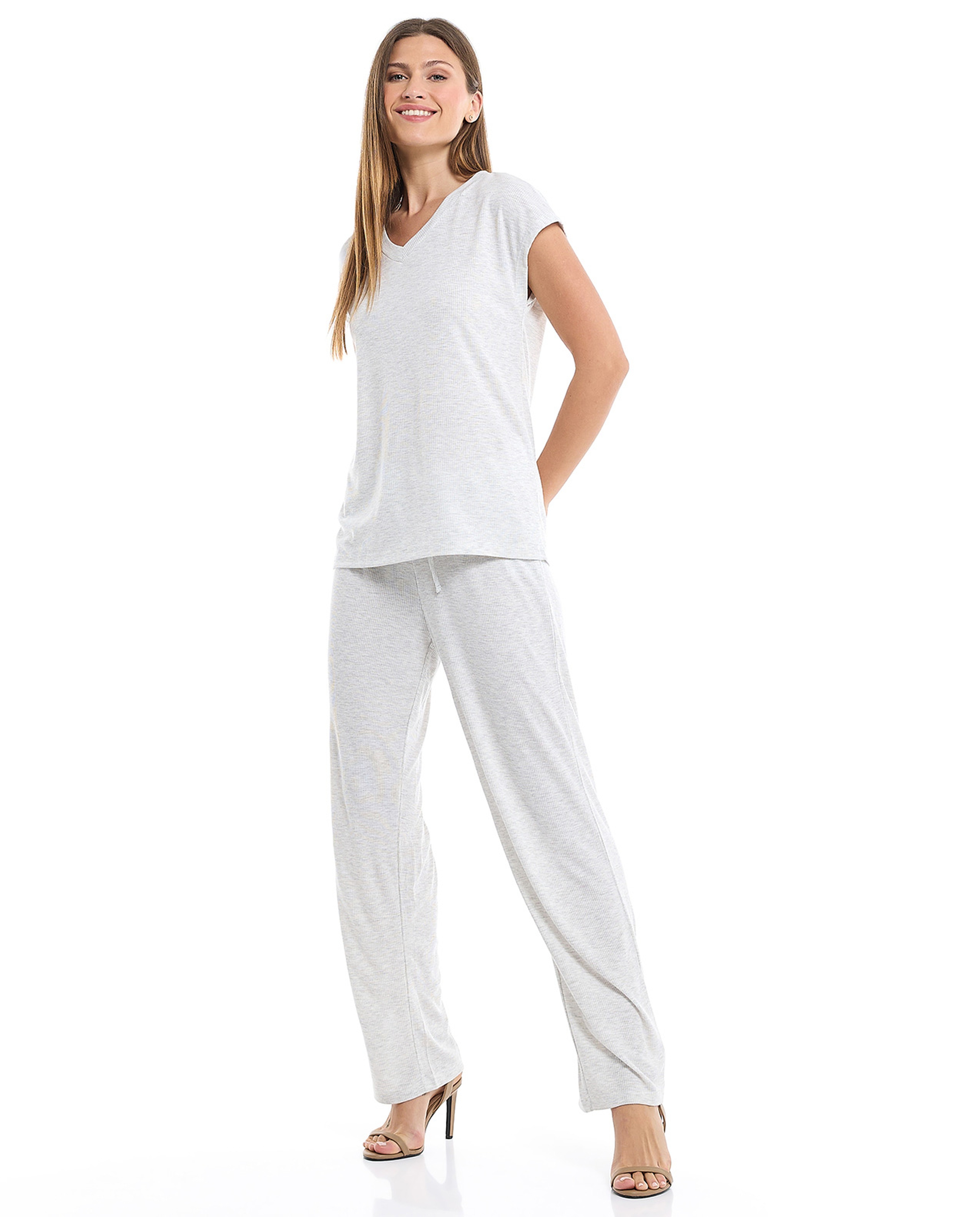 Solid Pyjama Bottom with Drawstring Waist