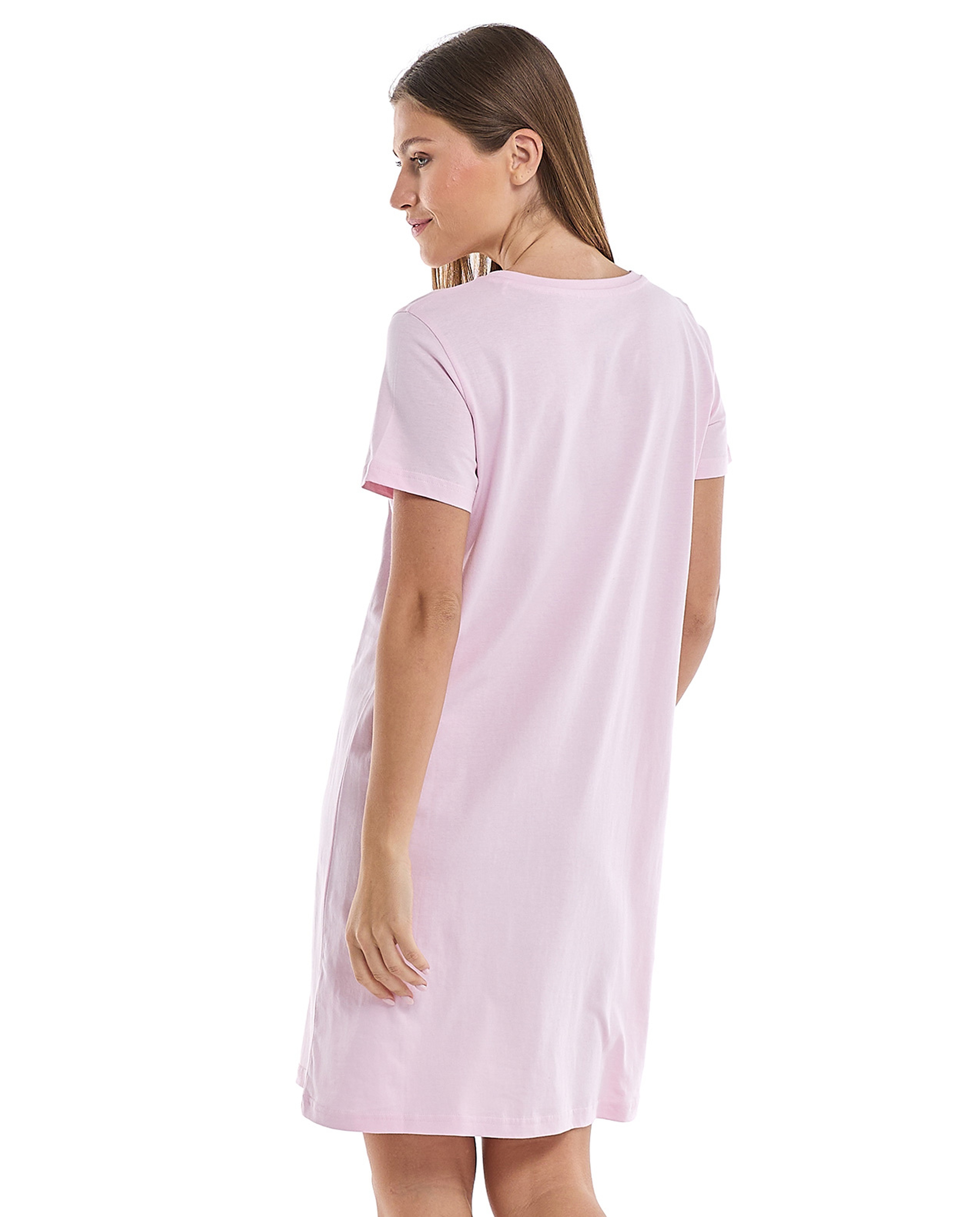 Stitch Print Nightdress with Short Sleeves