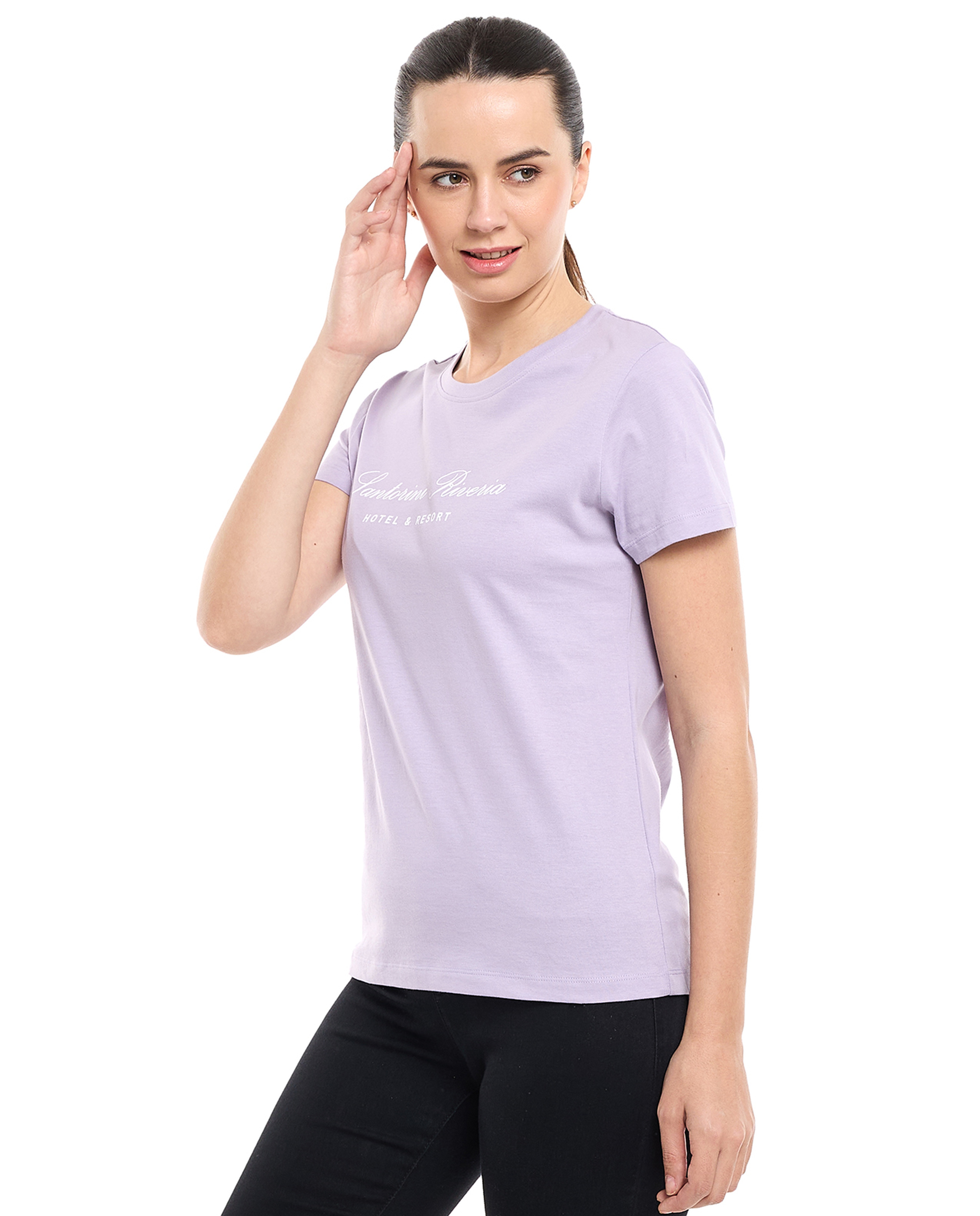 Printed T-Shirt with Crew Neck and Short Sleeves