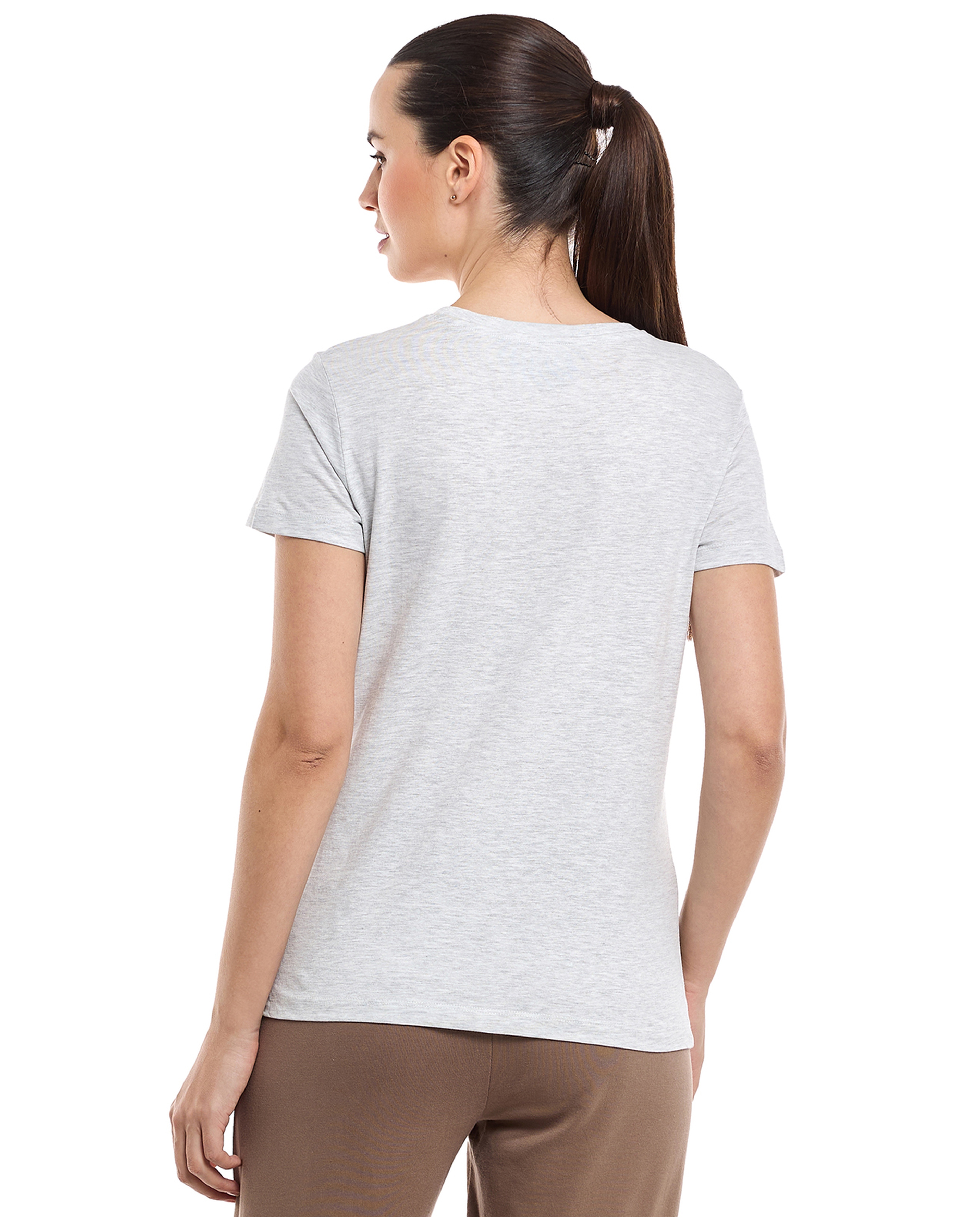 Typography Print T-Shirt with Crew Neck and Short Sleeves