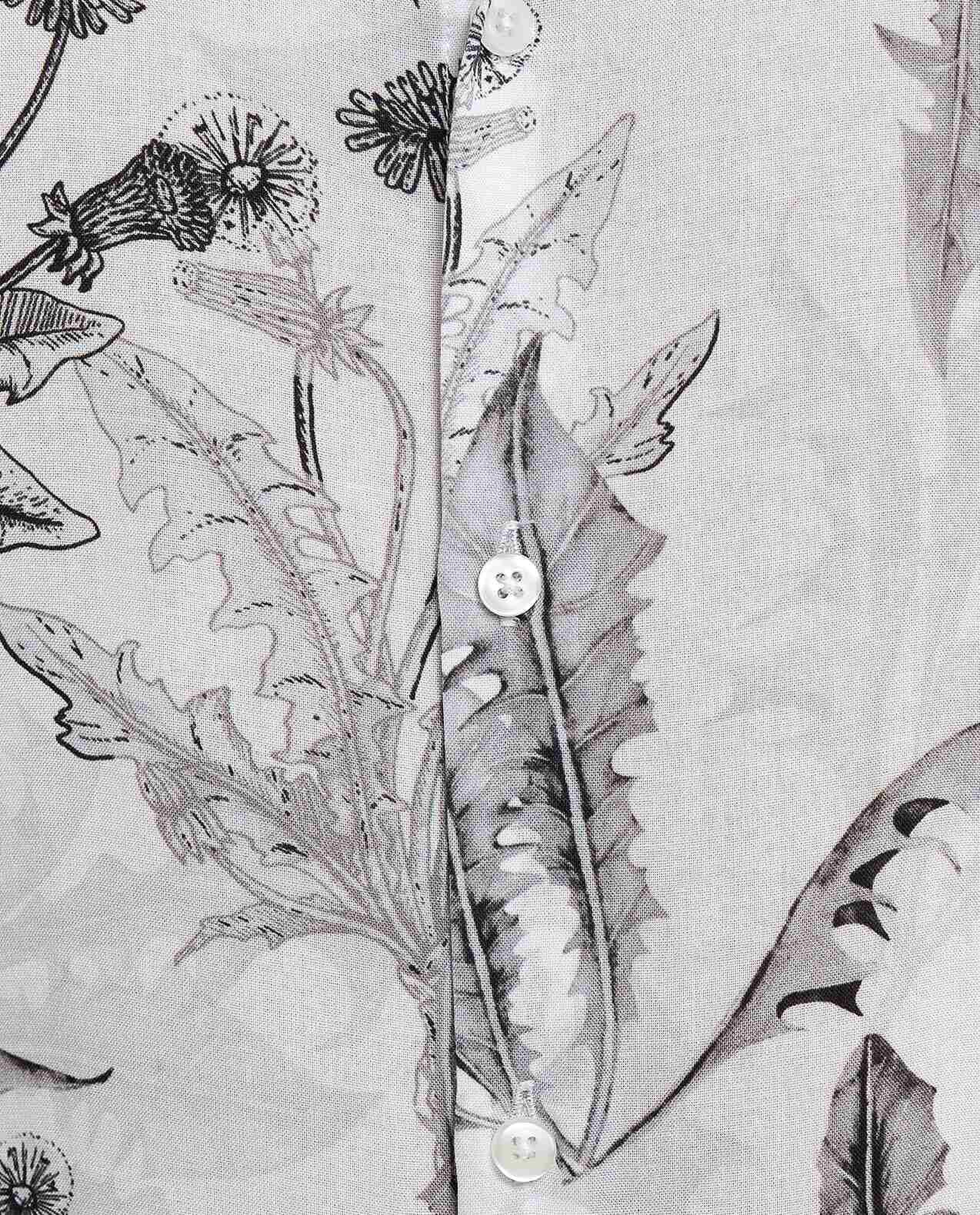 Patterned Shirt with Classic Collar and Short Sleeves