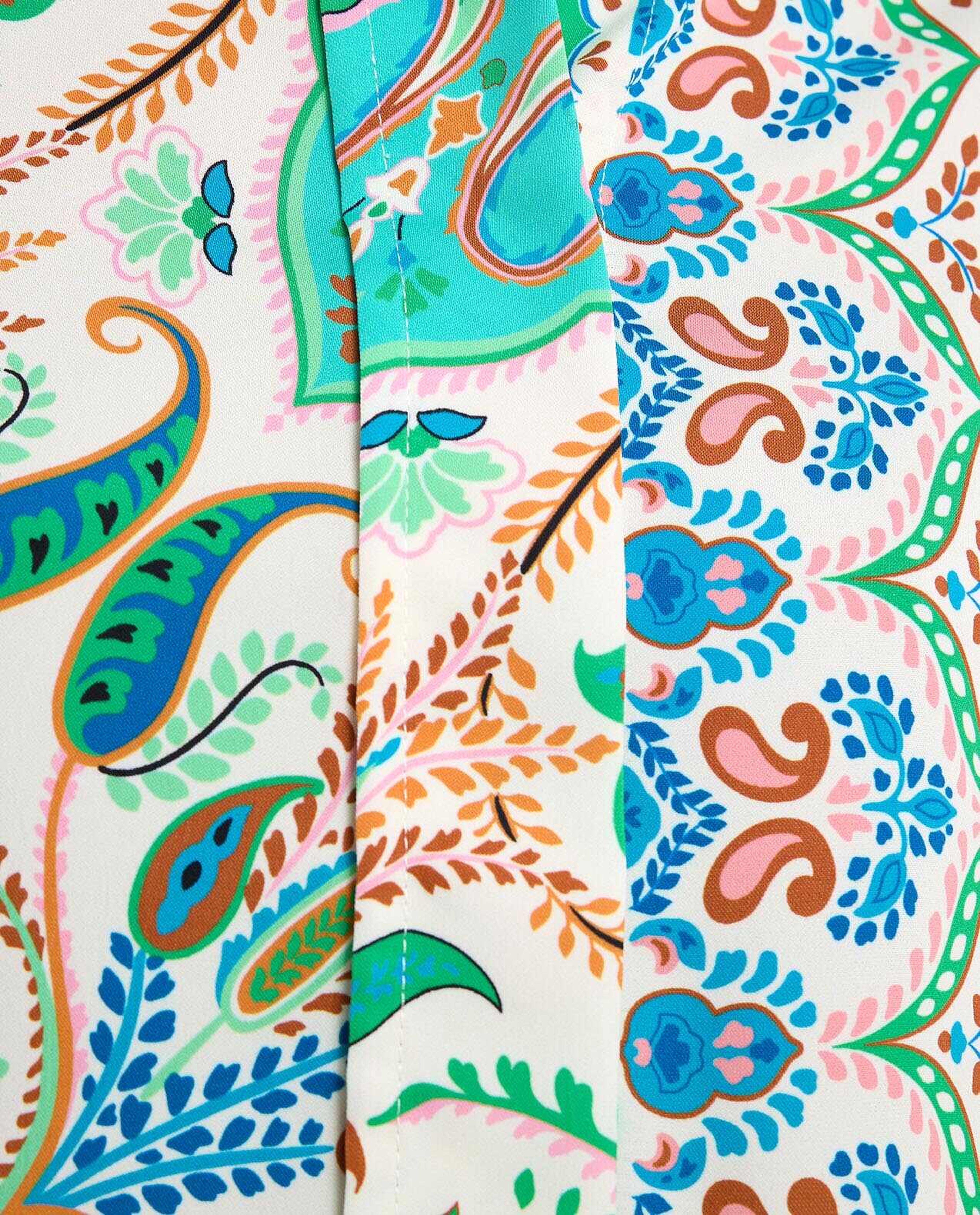 Patterned Shirt with Classic Collar and 3/4 Sleeves