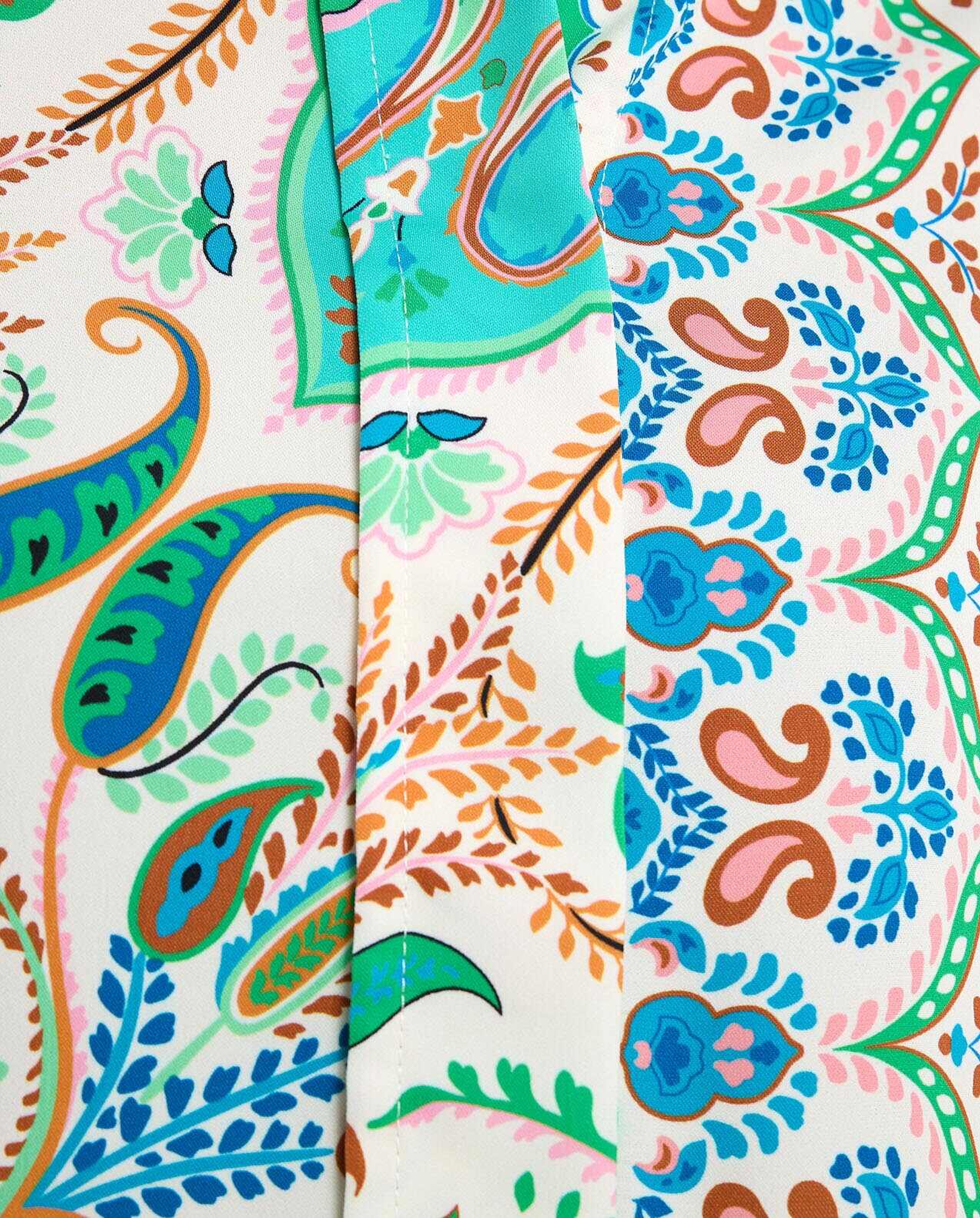 Patterned Shirt with Classic Collar and 3/4 Sleeves