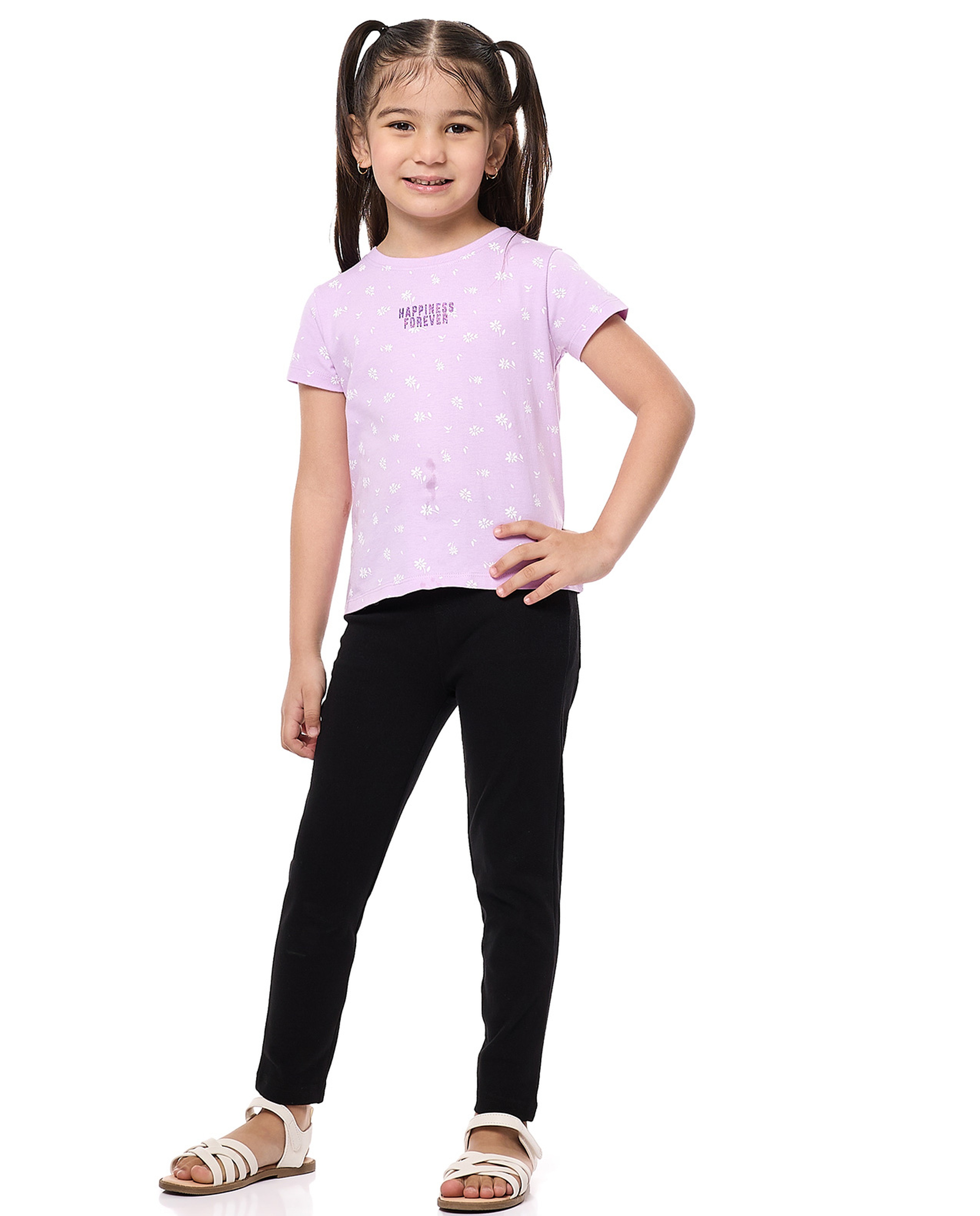 Printed T-Shirt with Crew Neck and Short Sleeves