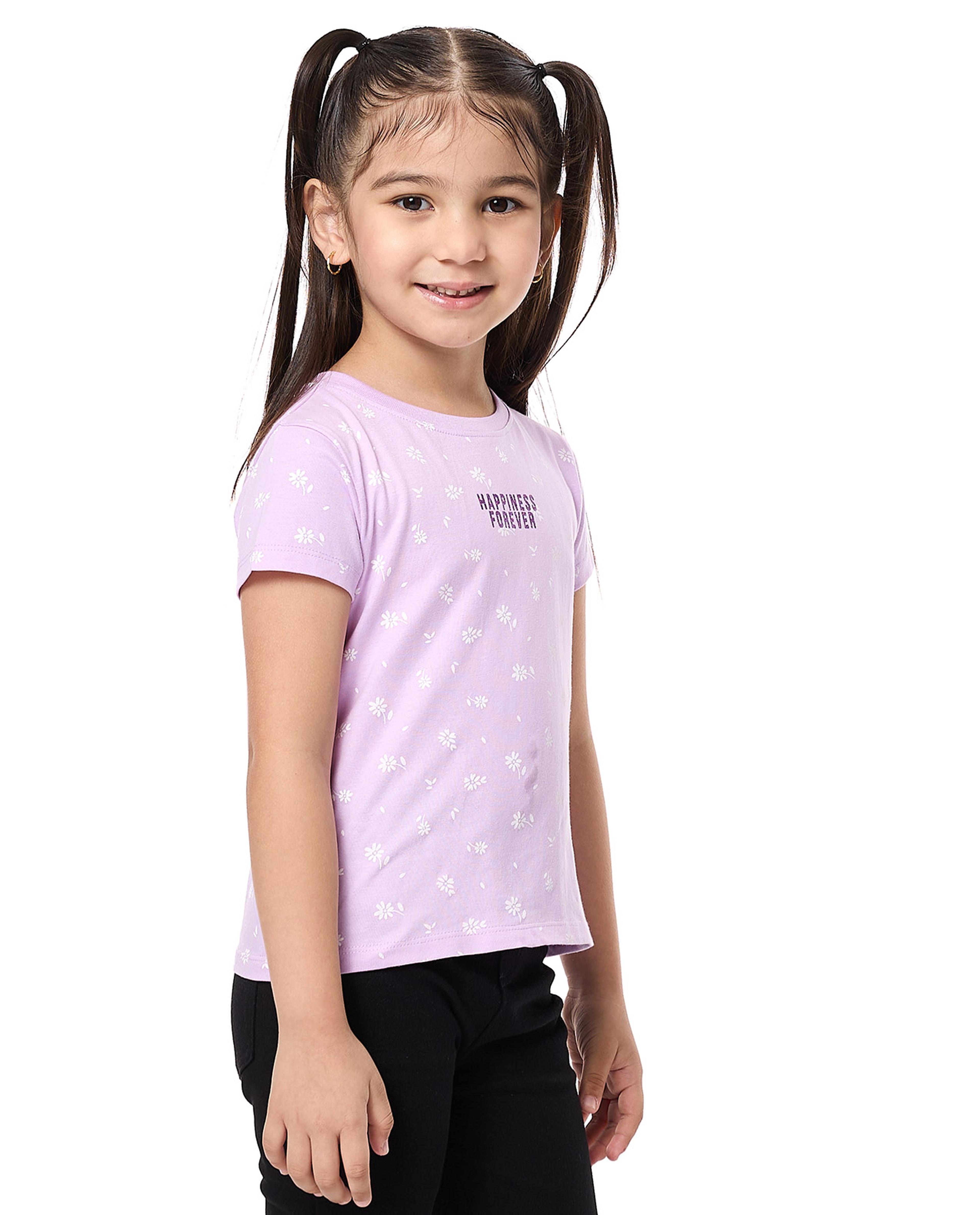 Printed T-Shirt with Crew Neck and Short Sleeves