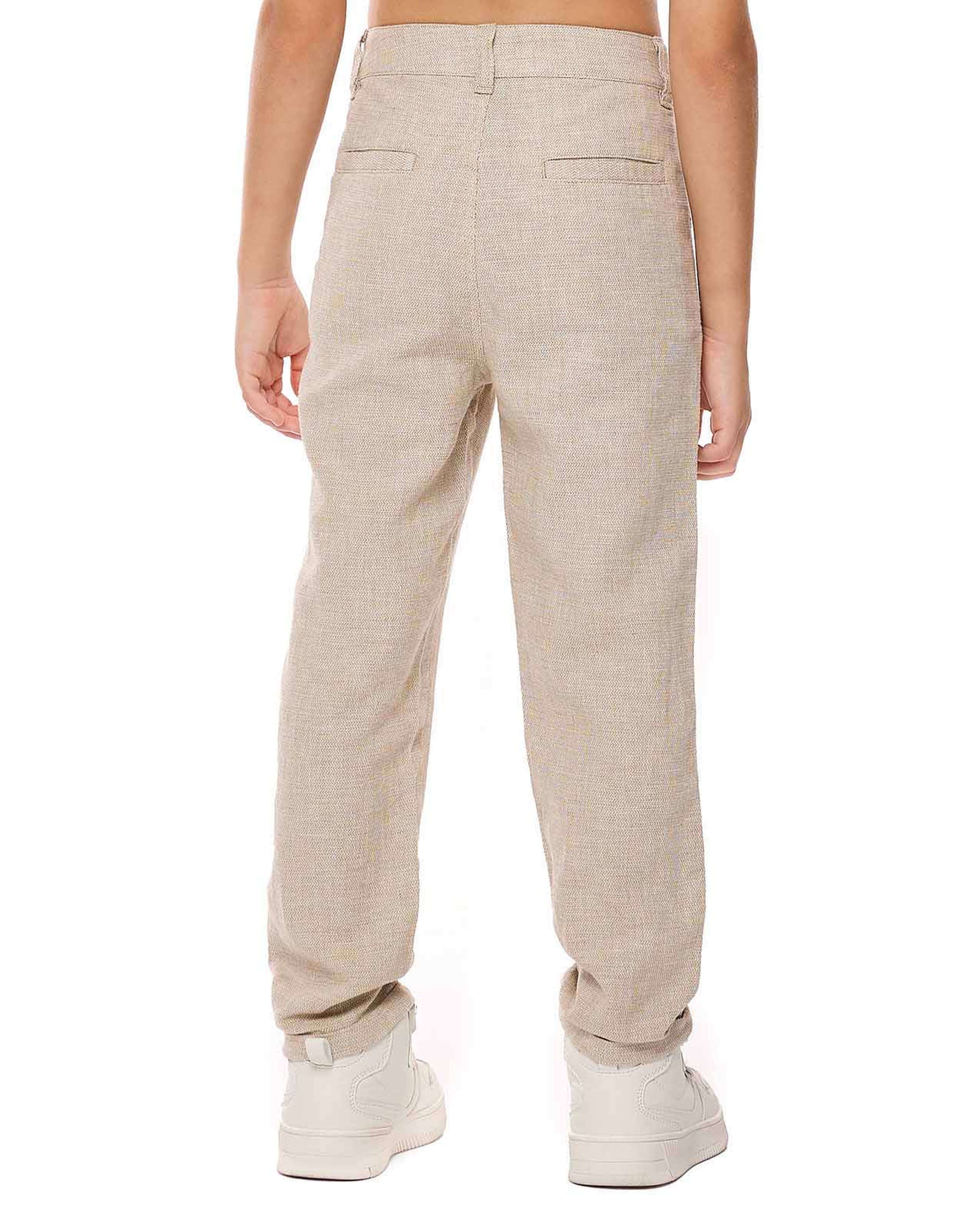 Textured Straight Fit Trousers