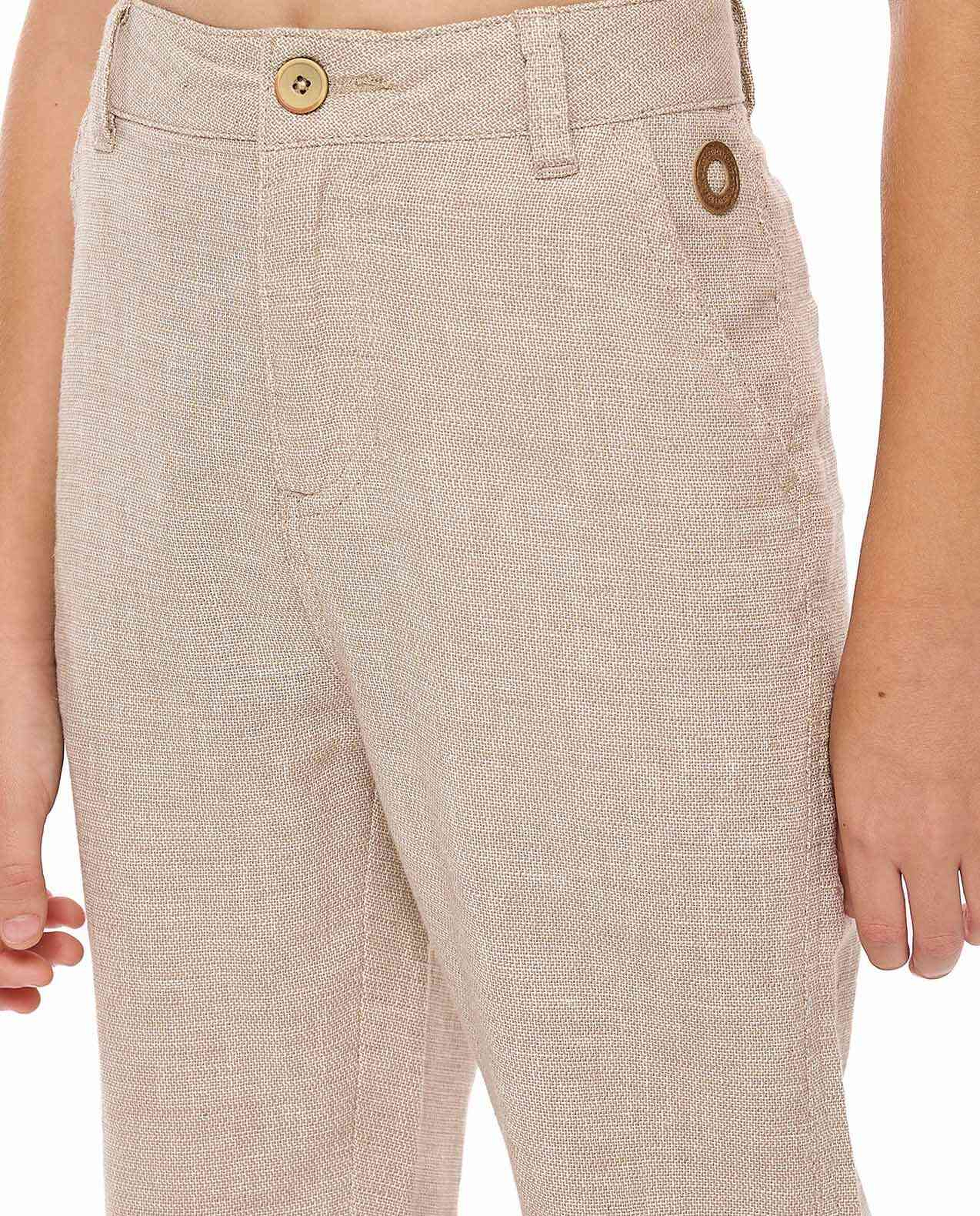 Textured Straight Fit Trousers