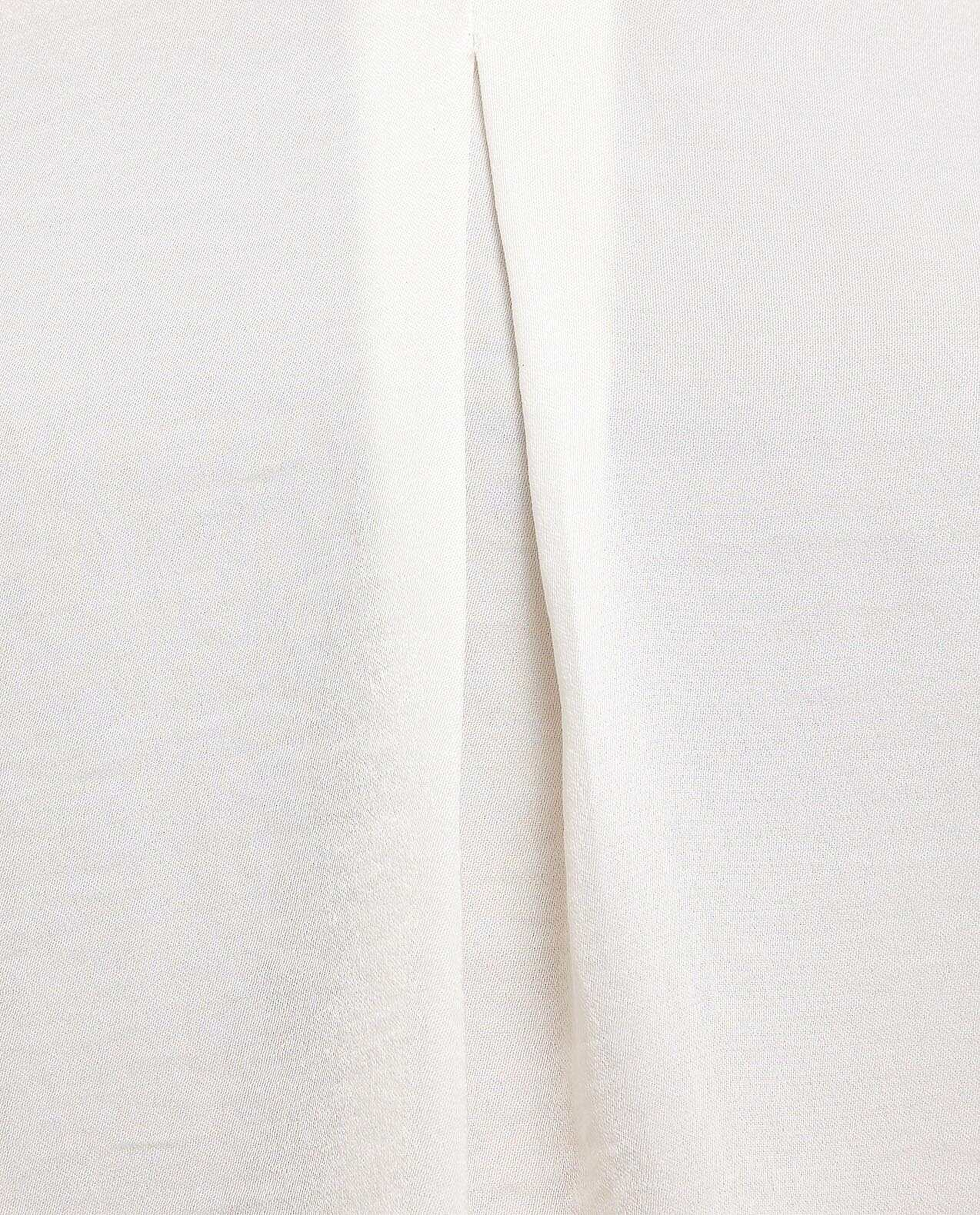 Solid Shirt with Lapel Collar and 3/4 Sleeves