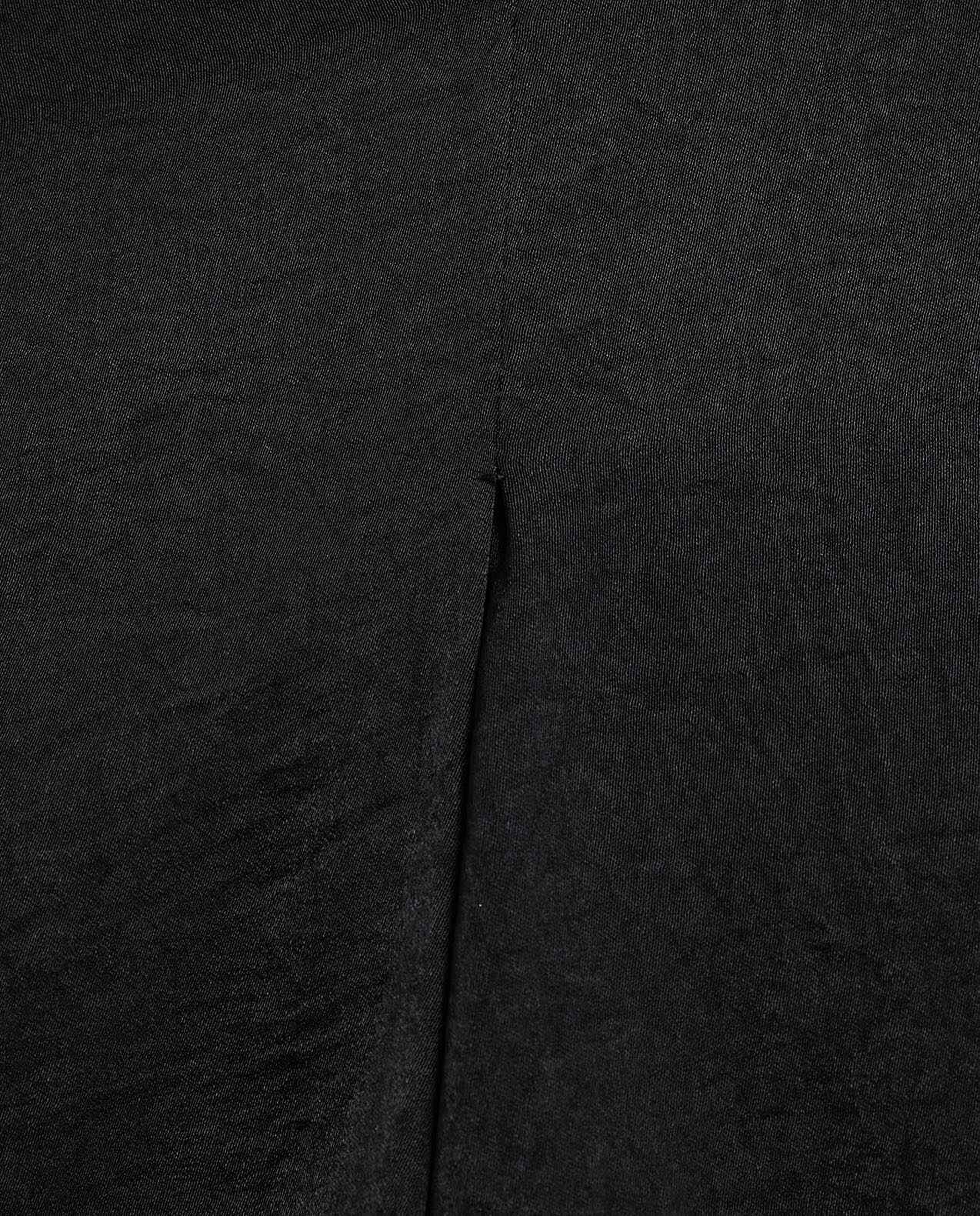 Solid Shirt with Lapel Collar and 3/4 Sleeves