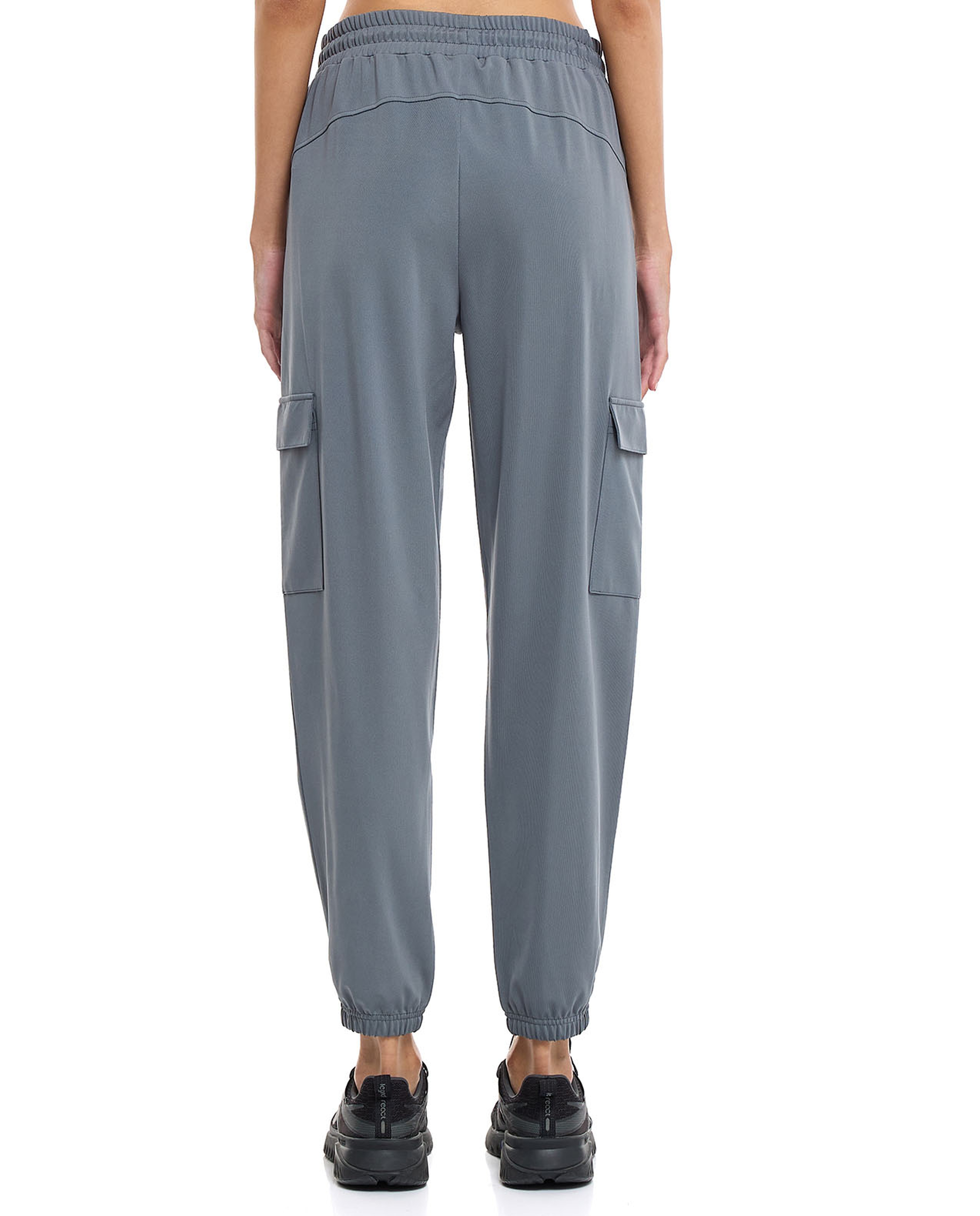 Solid Cargo Joggers with Drawstring Waist