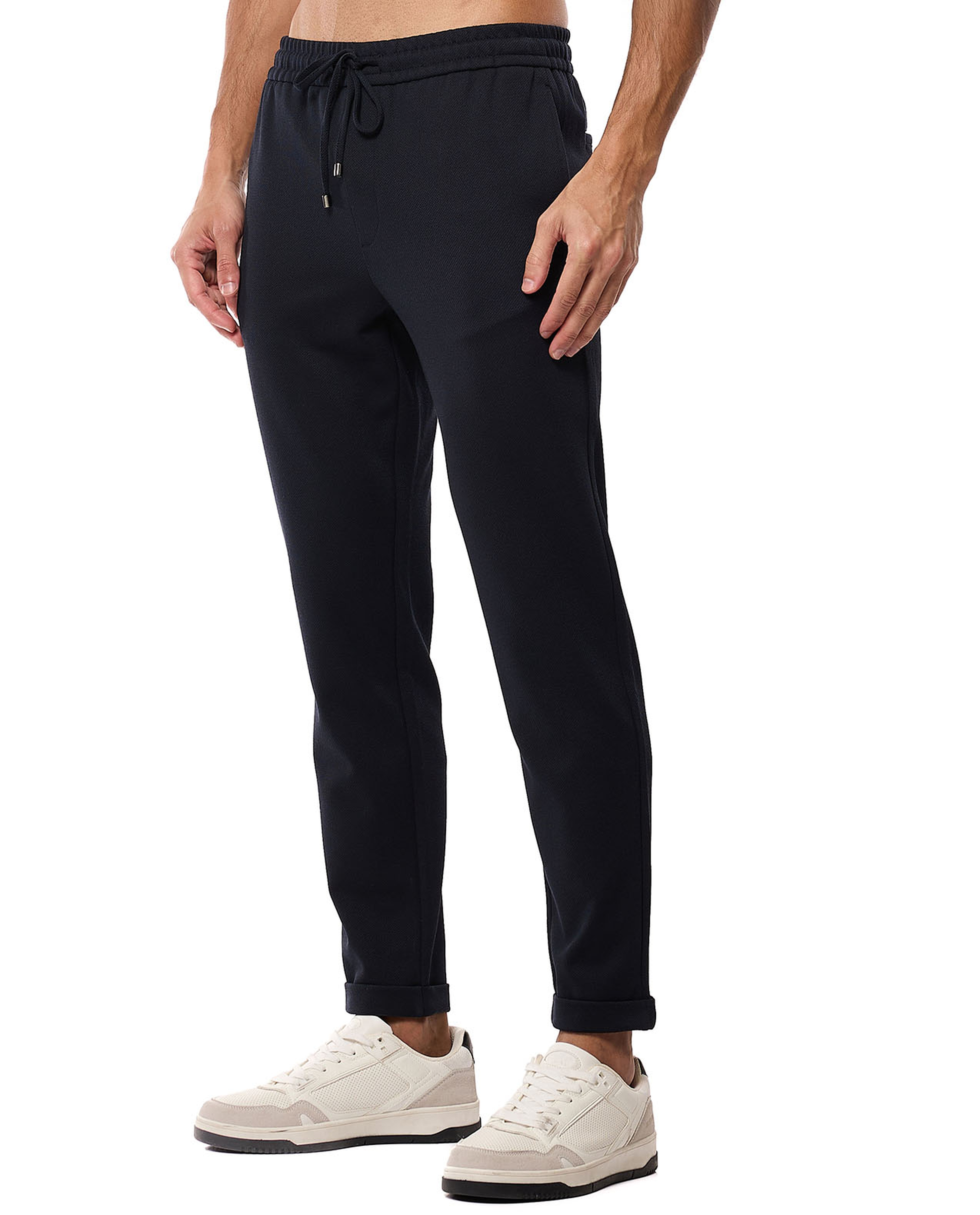 Solid Knit Pants with Drawstring Waist