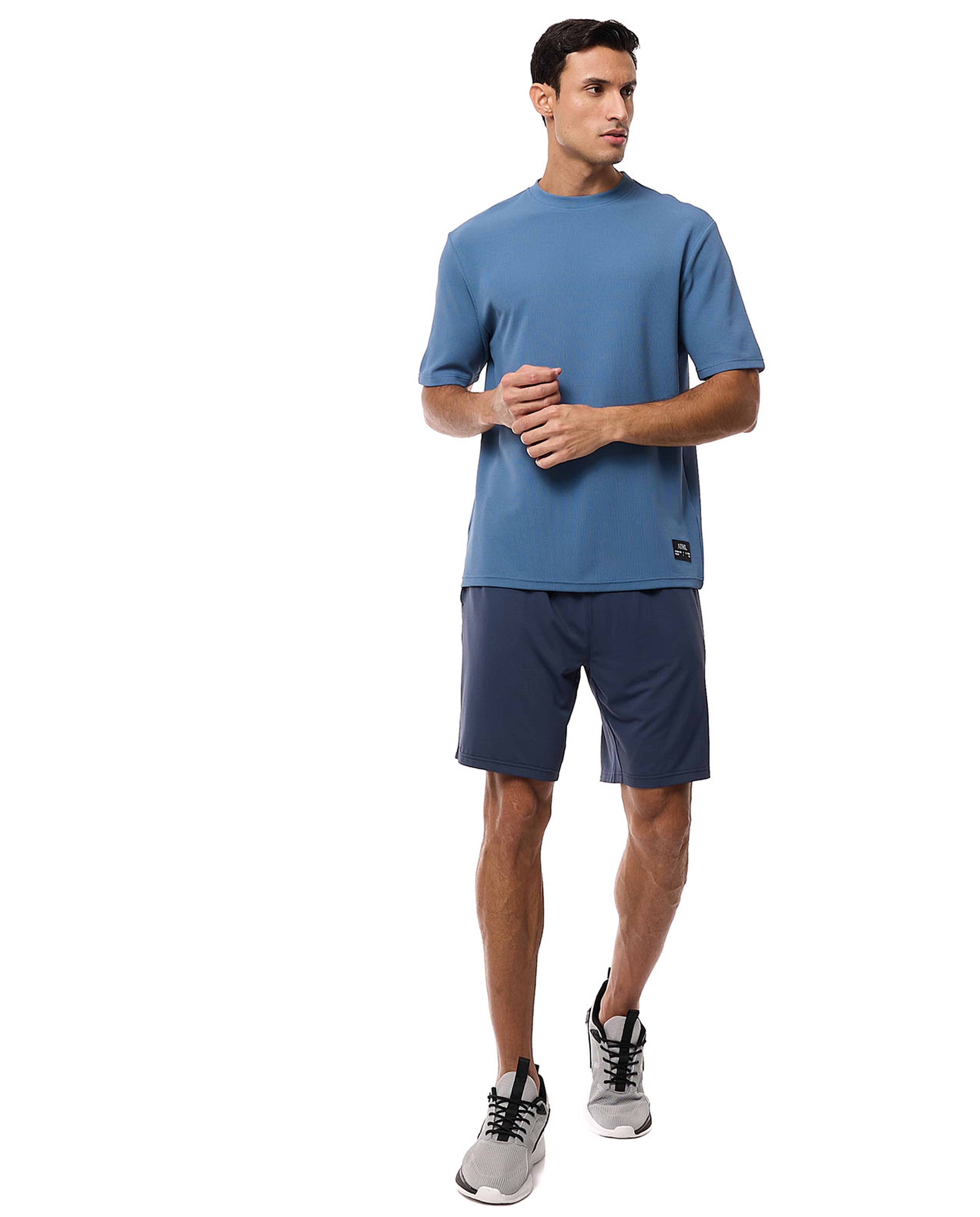 Ribbed T-Shirt with Crew Neck and Short Sleeves