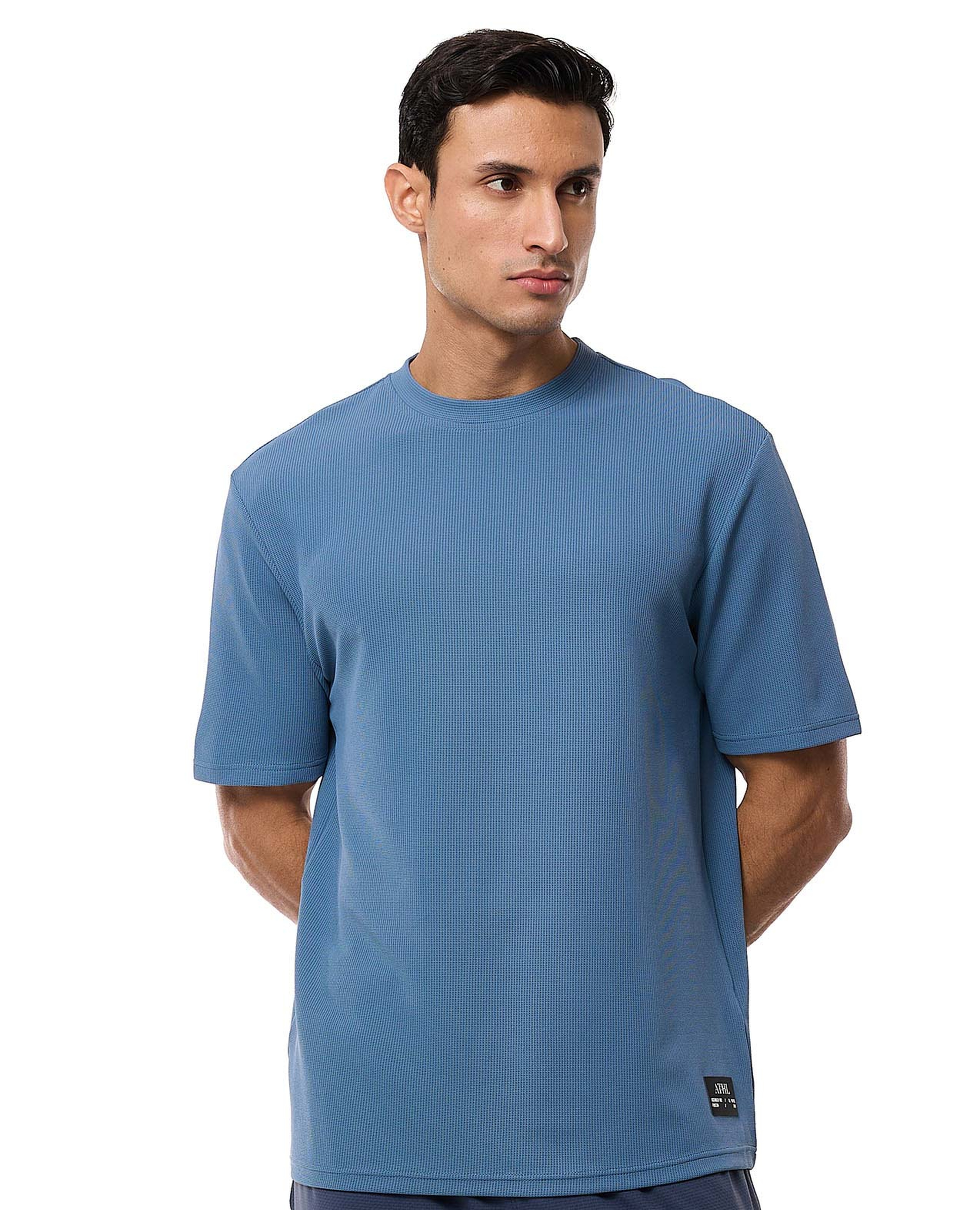Ribbed T-Shirt with Crew Neck and Short Sleeves
