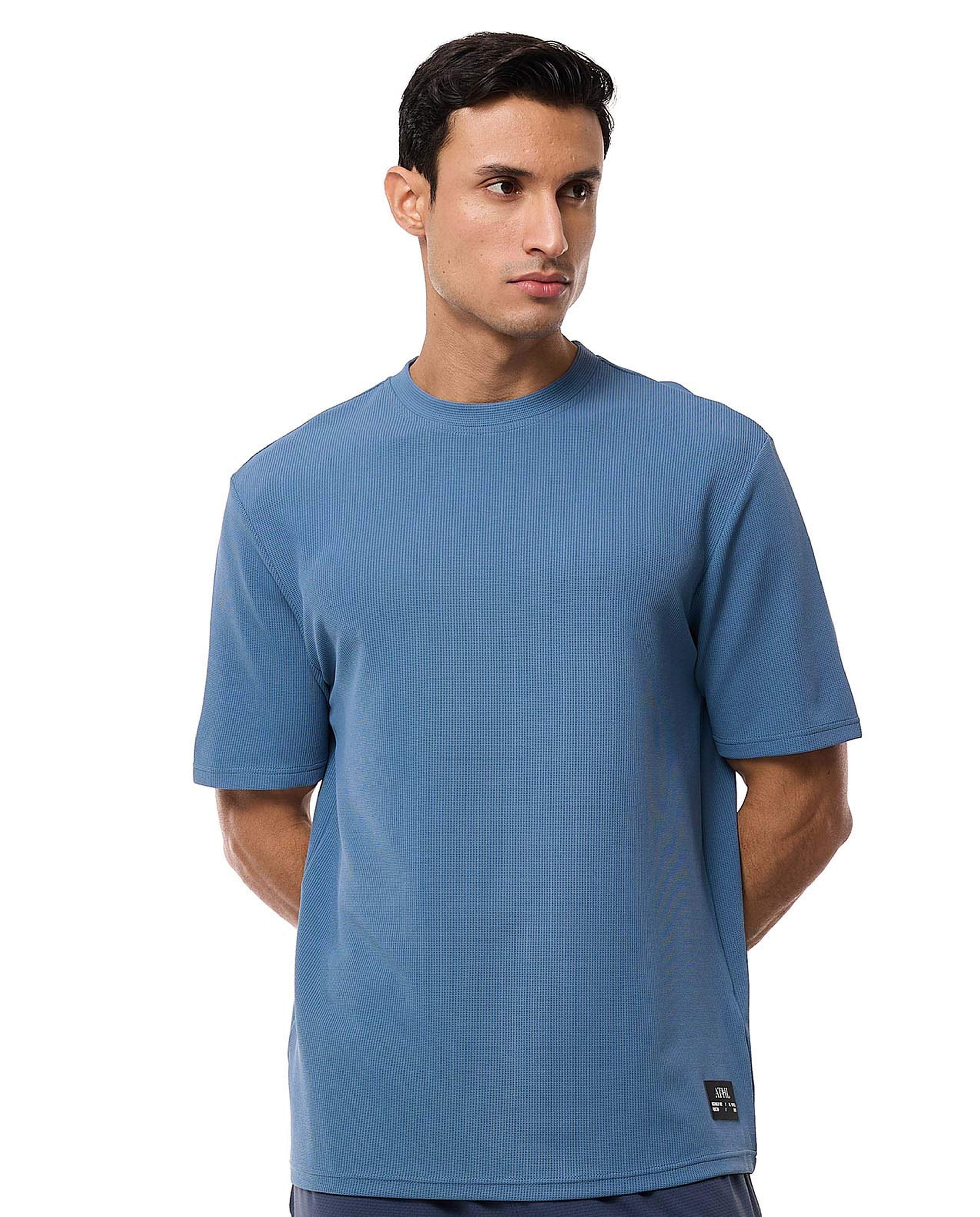Ribbed T-Shirt with Crew Neck and Short Sleeves