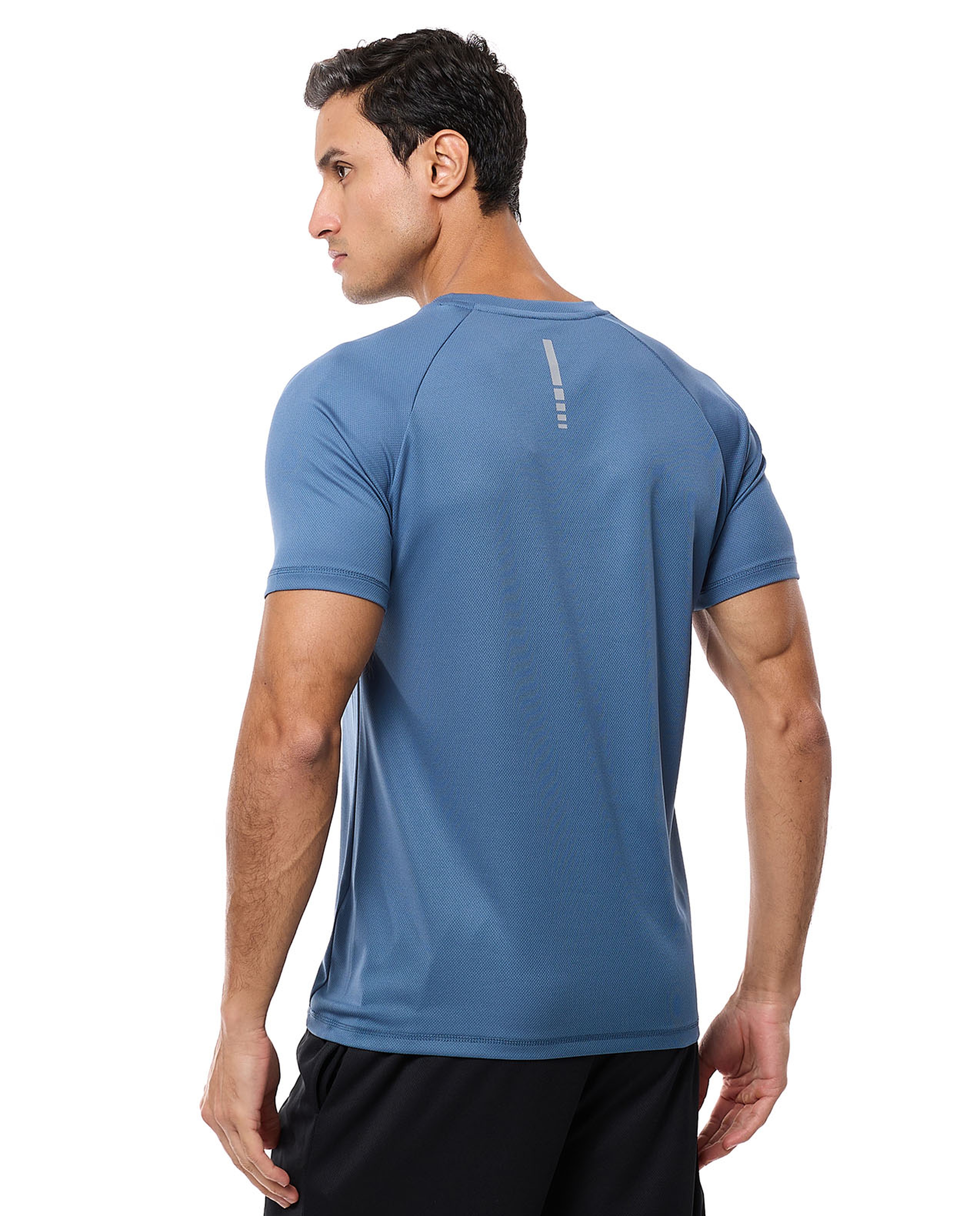 Textured Active T-Shirt with Crew Neck and Short Sleeves