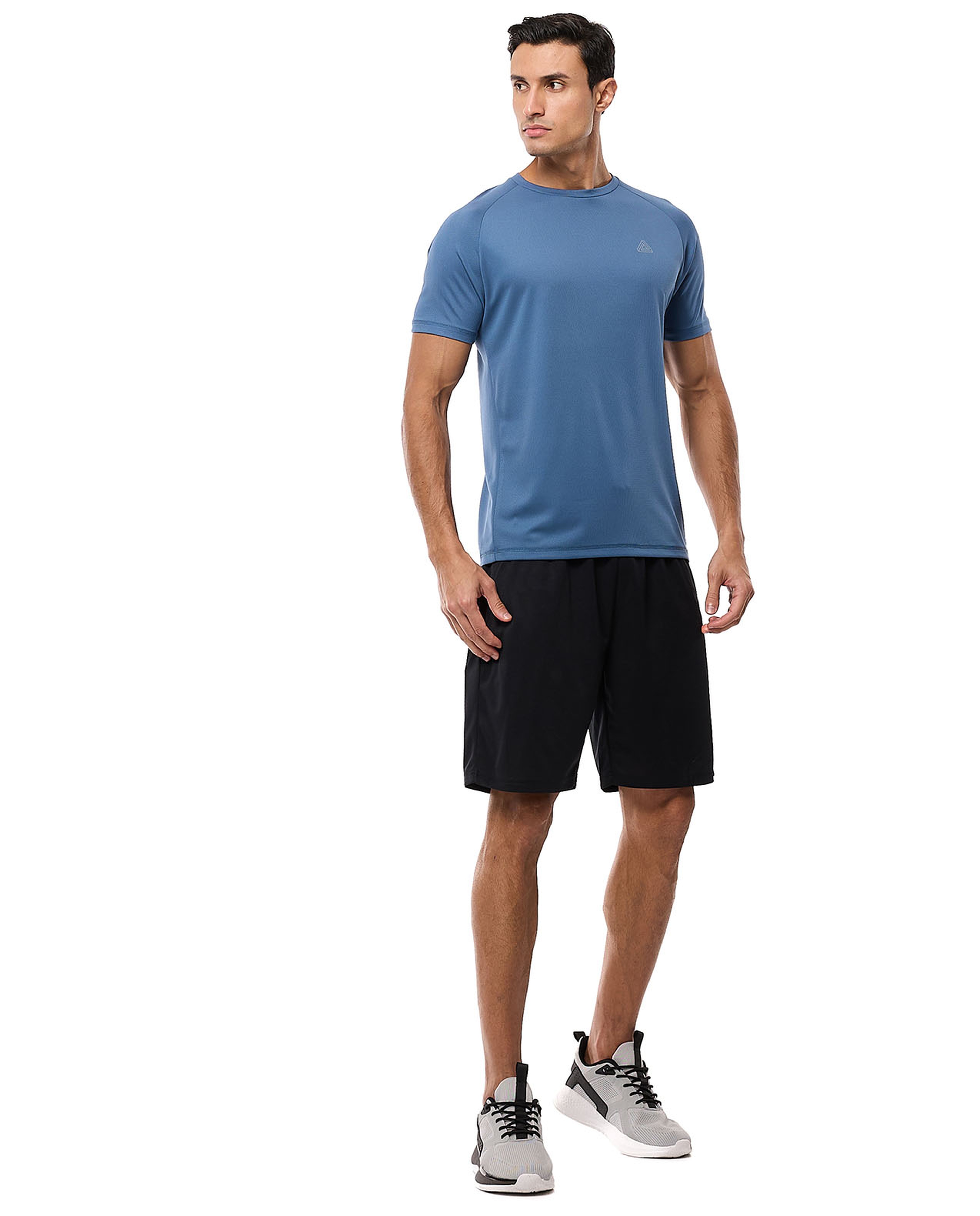 Textured Active T-Shirt with Crew Neck and Short Sleeves