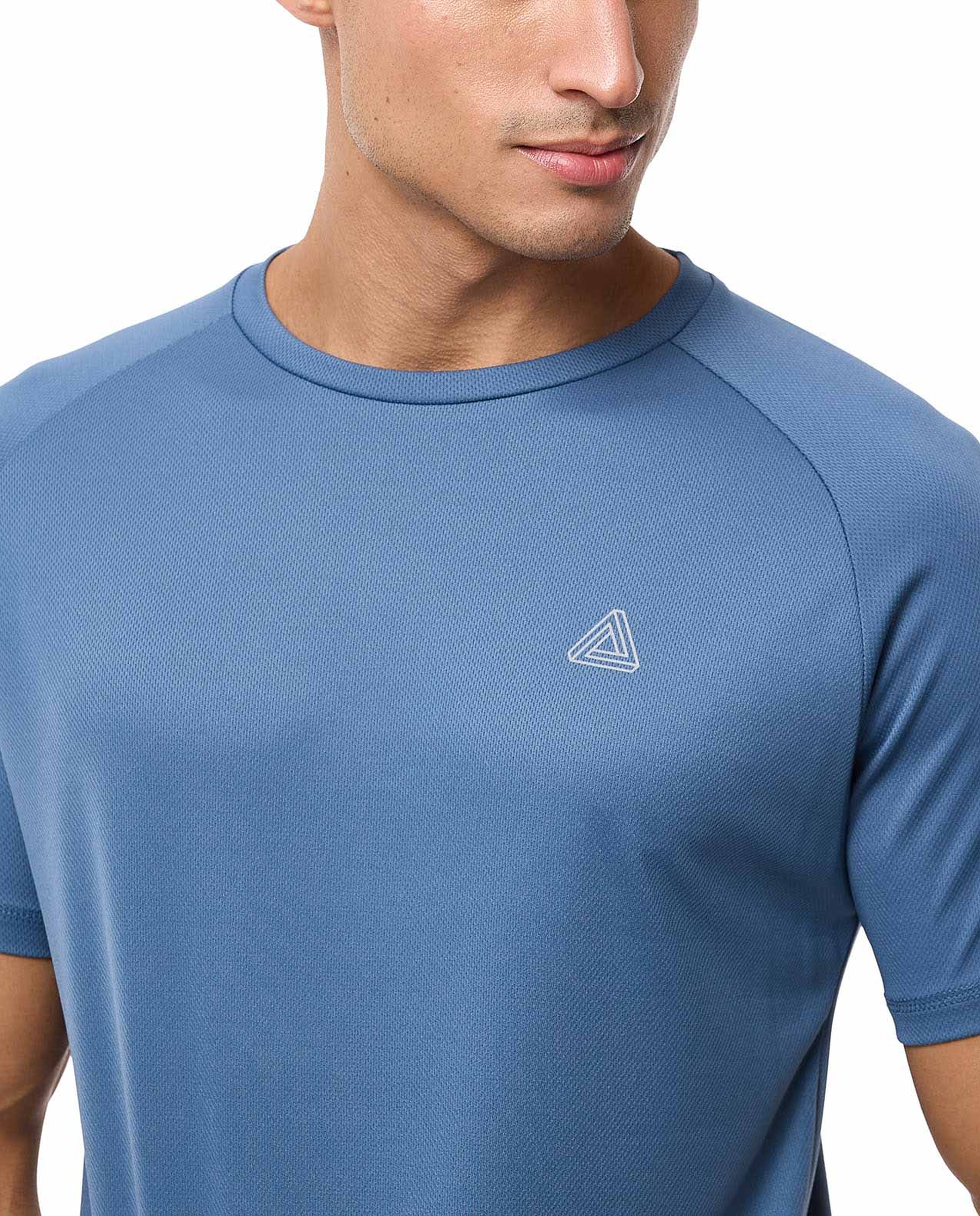 Textured Active T-Shirt with Crew Neck and Short Sleeves