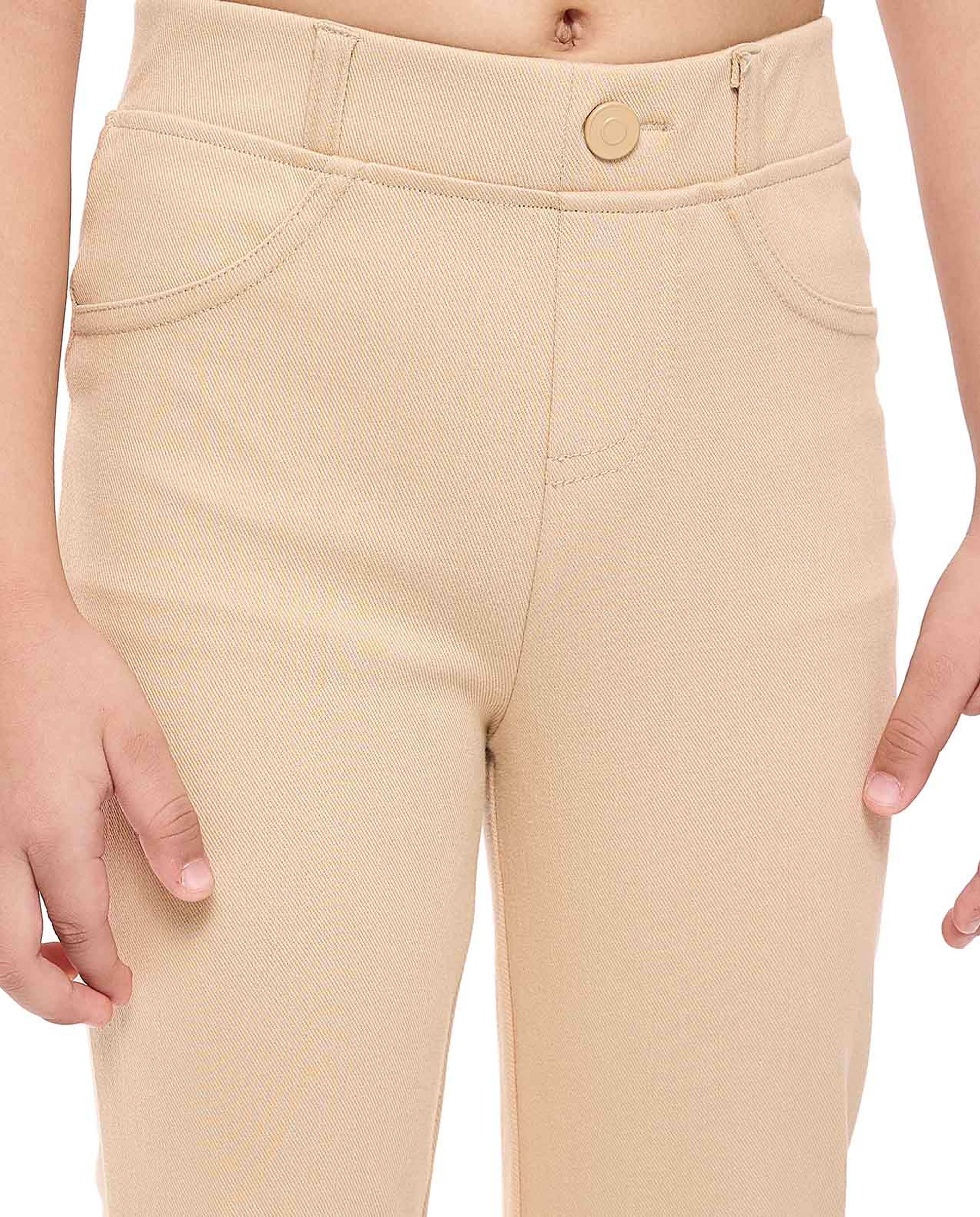 Solid Skinny Fit Pants with Elastic Waist