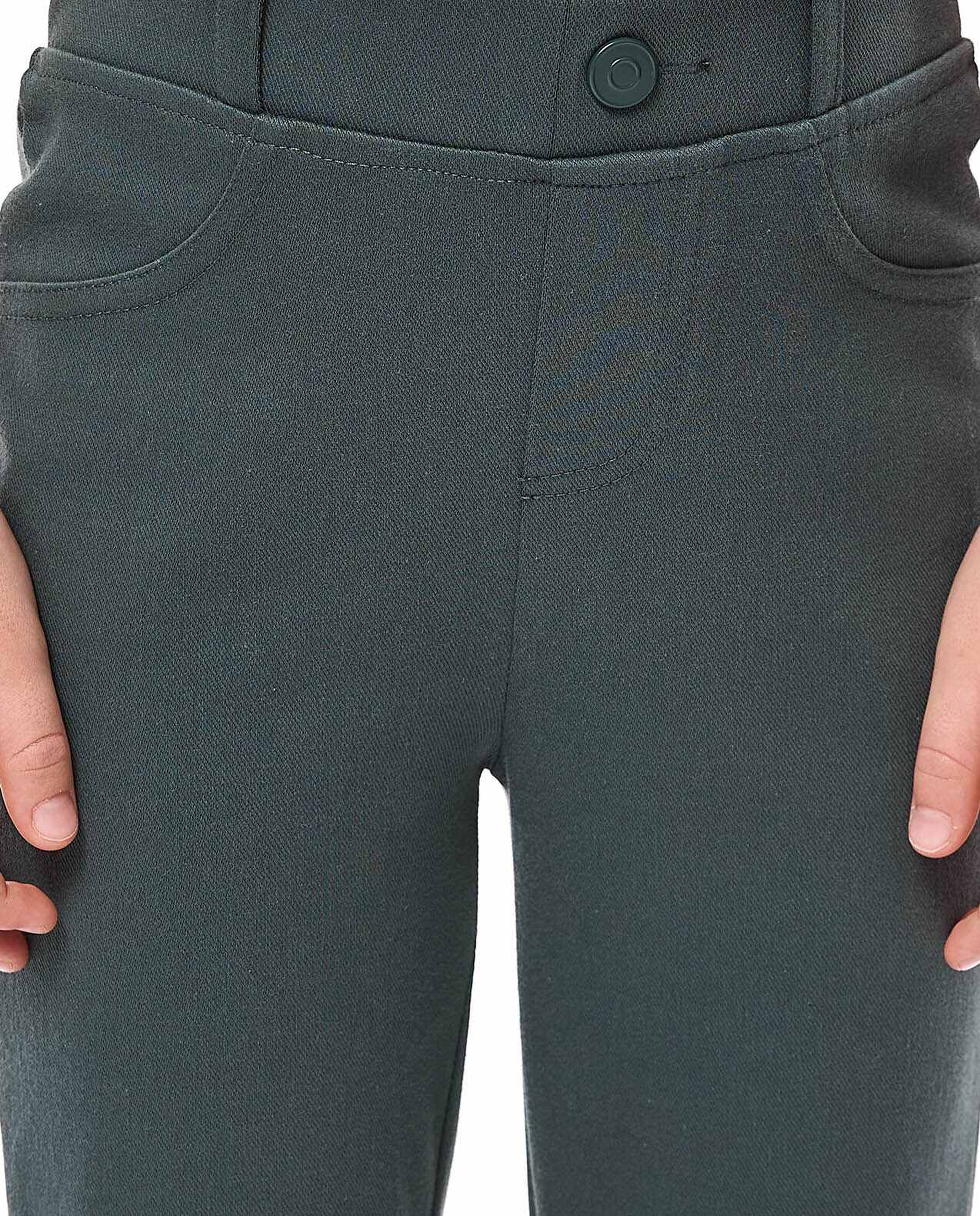 Solid Skinny Fit Pants with Elastic Waist