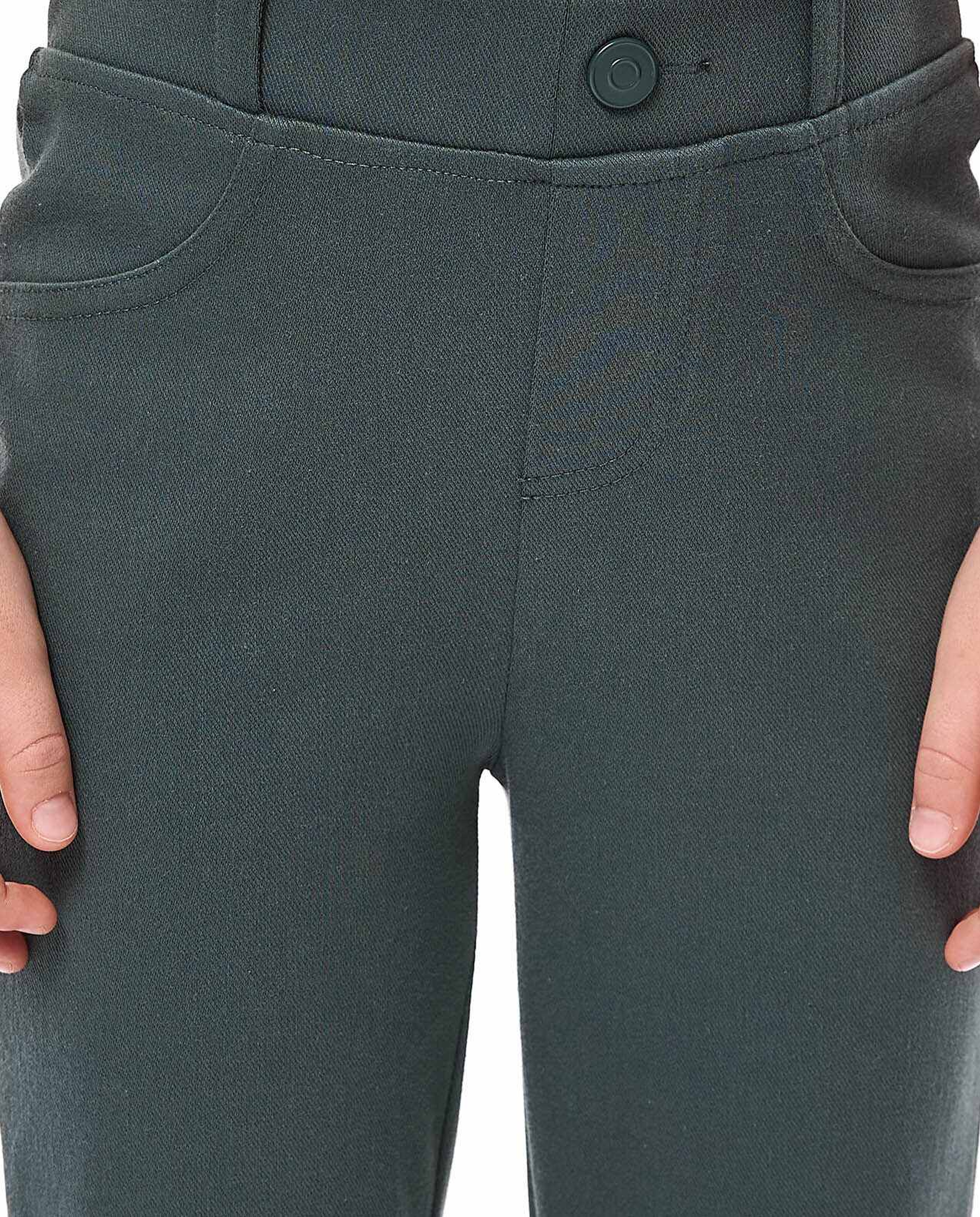 Solid Skinny Fit Pants with Elastic Waist