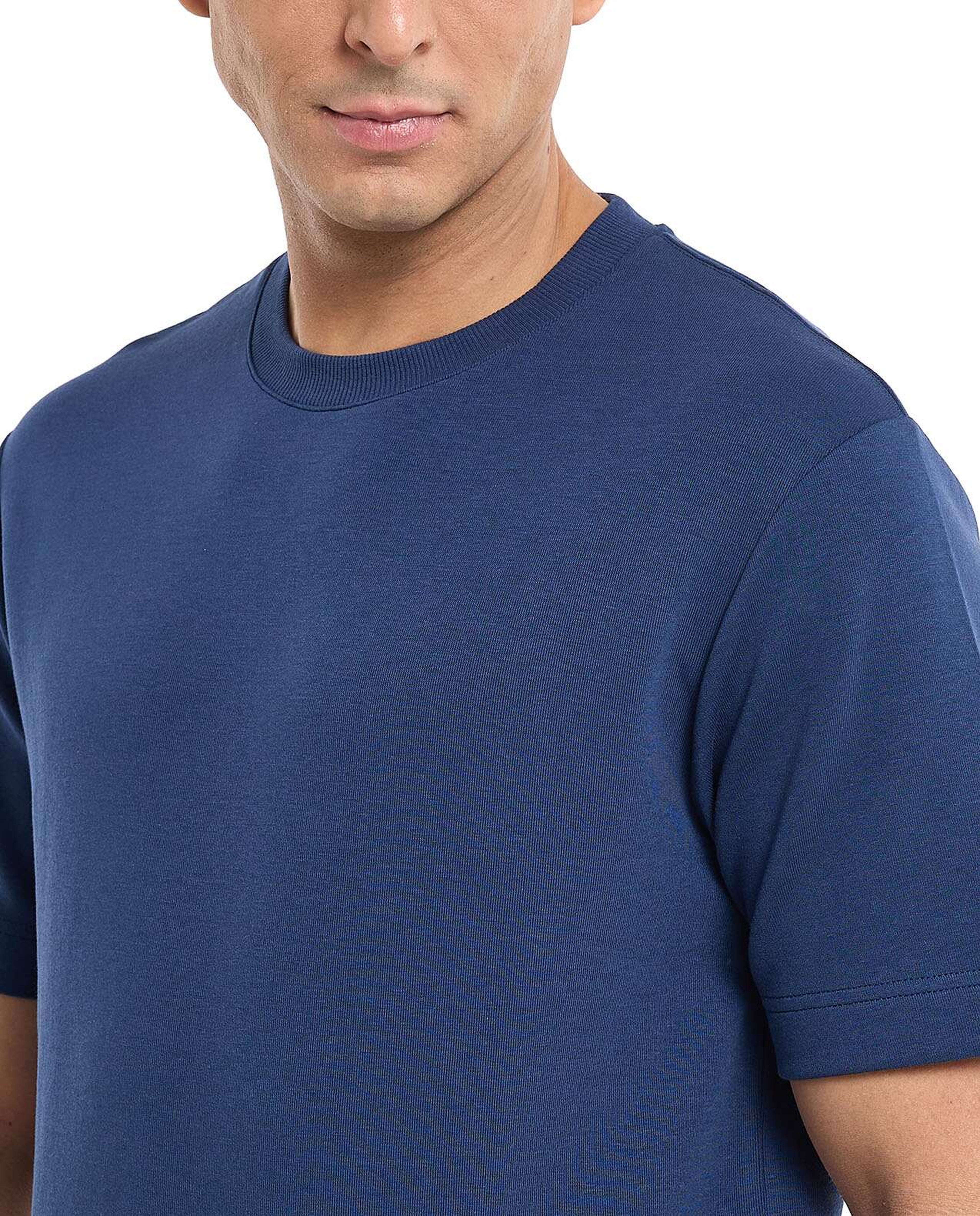 Solid T-Shirt with Crew Neck and Short Sleeves