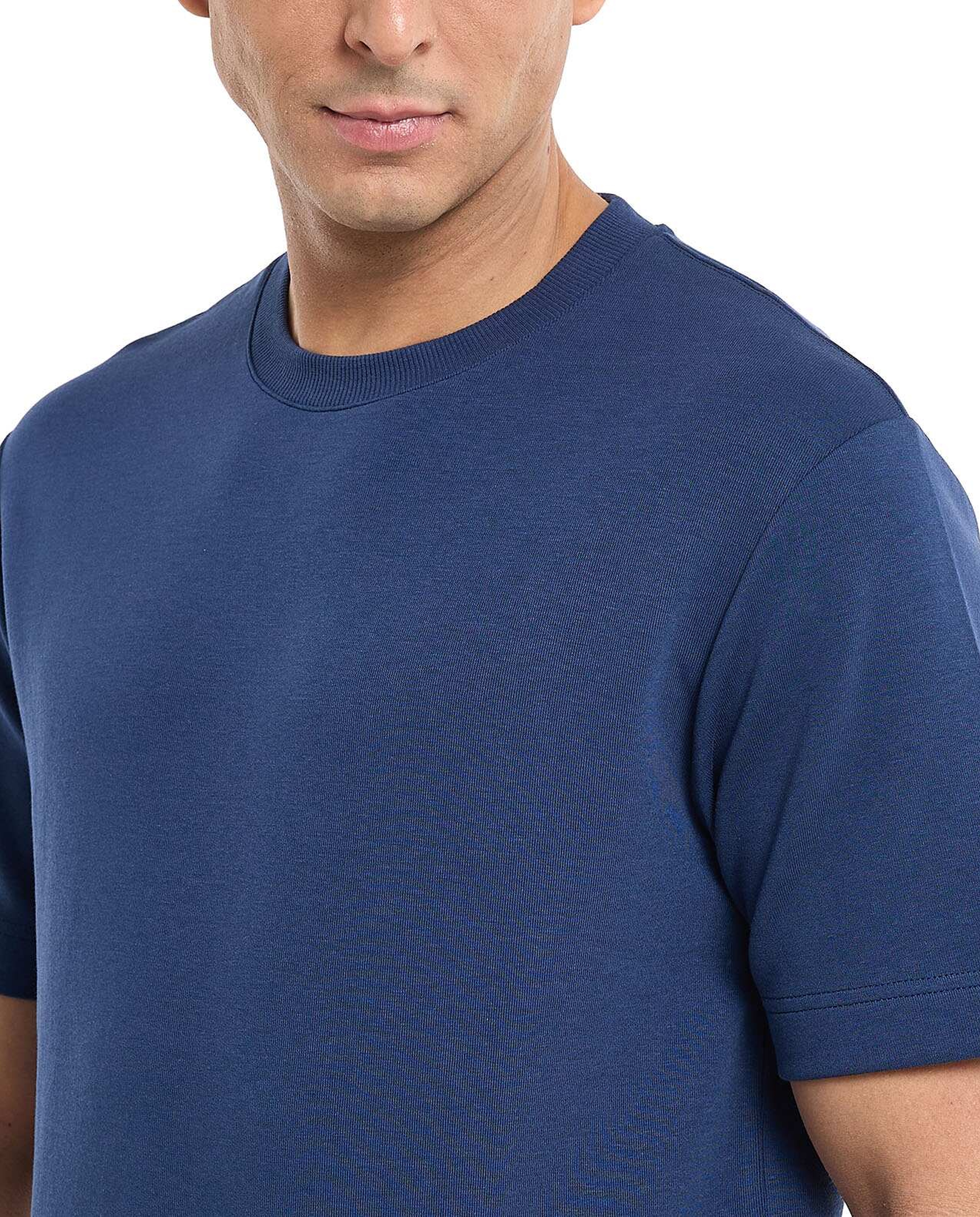 Solid T-Shirt with Crew Neck and Short Sleeves