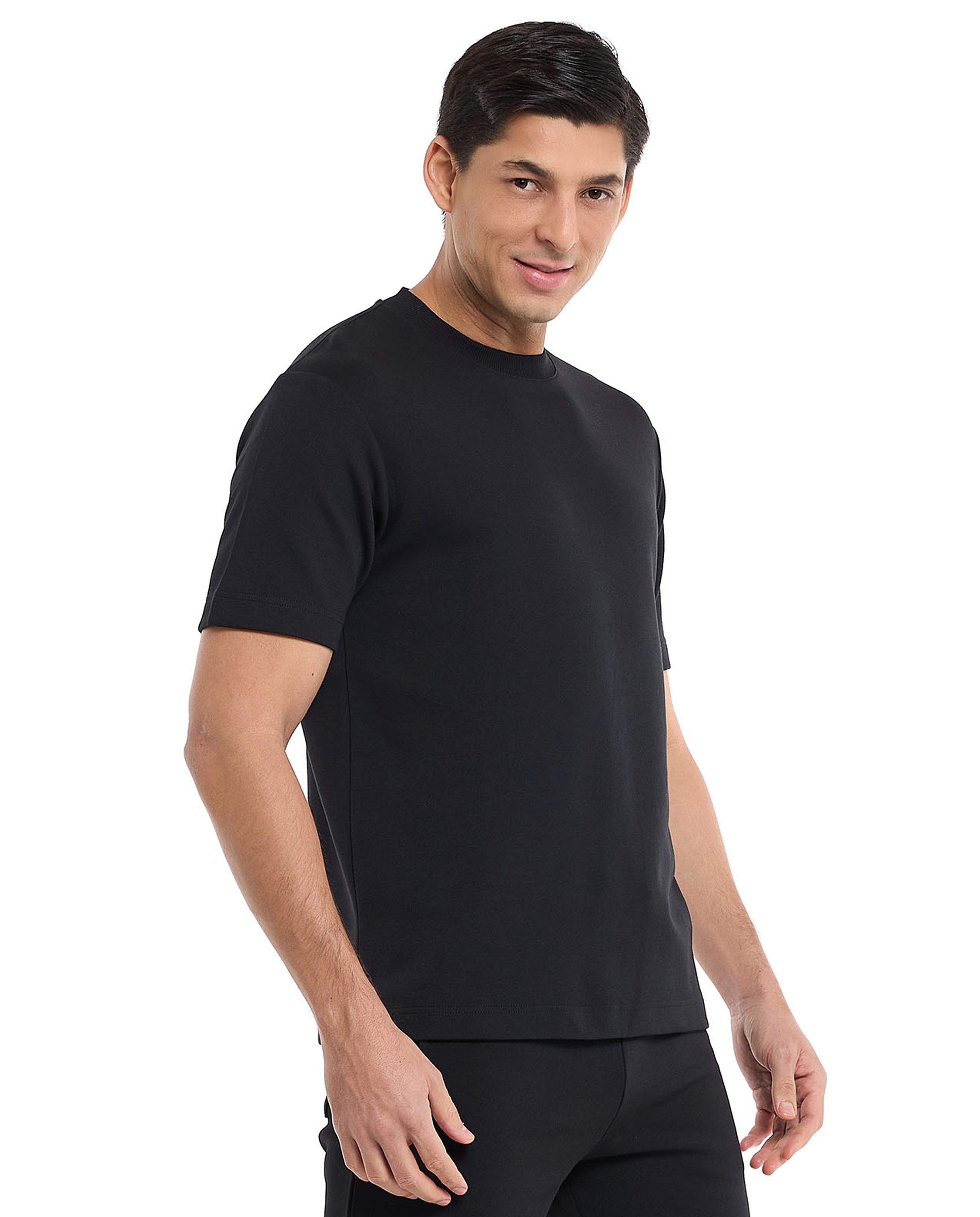 Solid T-Shirt with Crew Neck and Short Sleeves