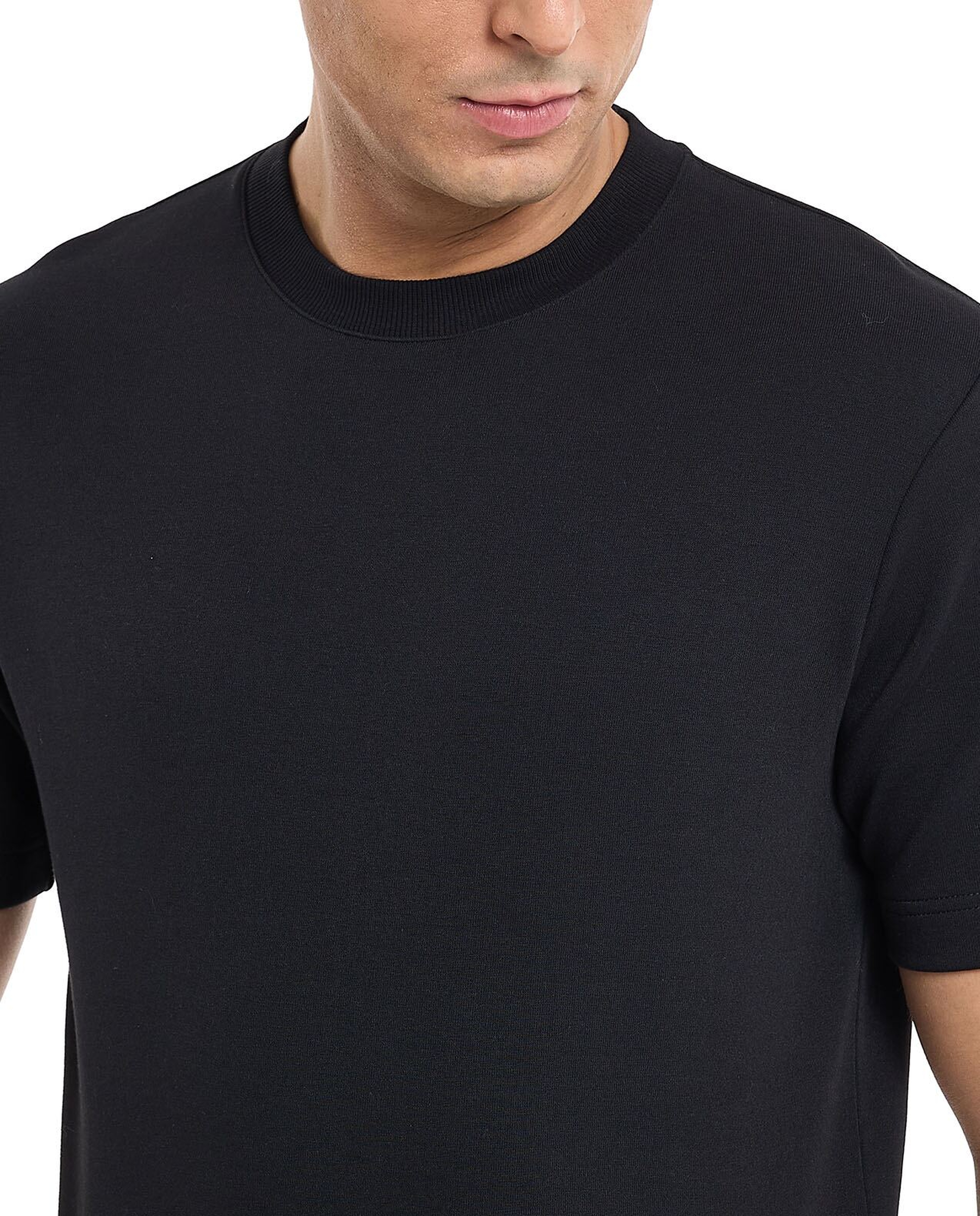 Solid T-Shirt with Crew Neck and Short Sleeves