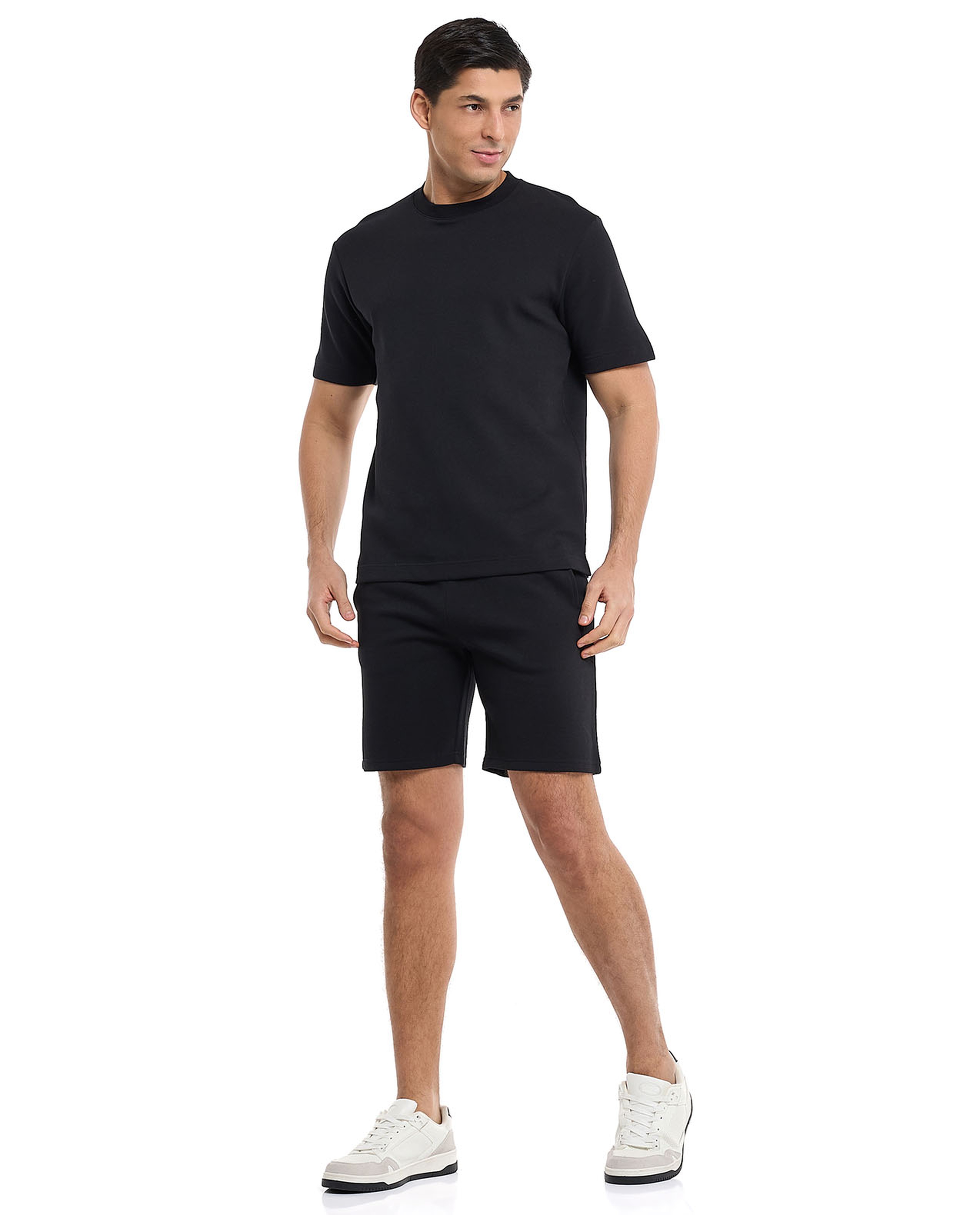 Solid T-Shirt with Crew Neck and Short Sleeves