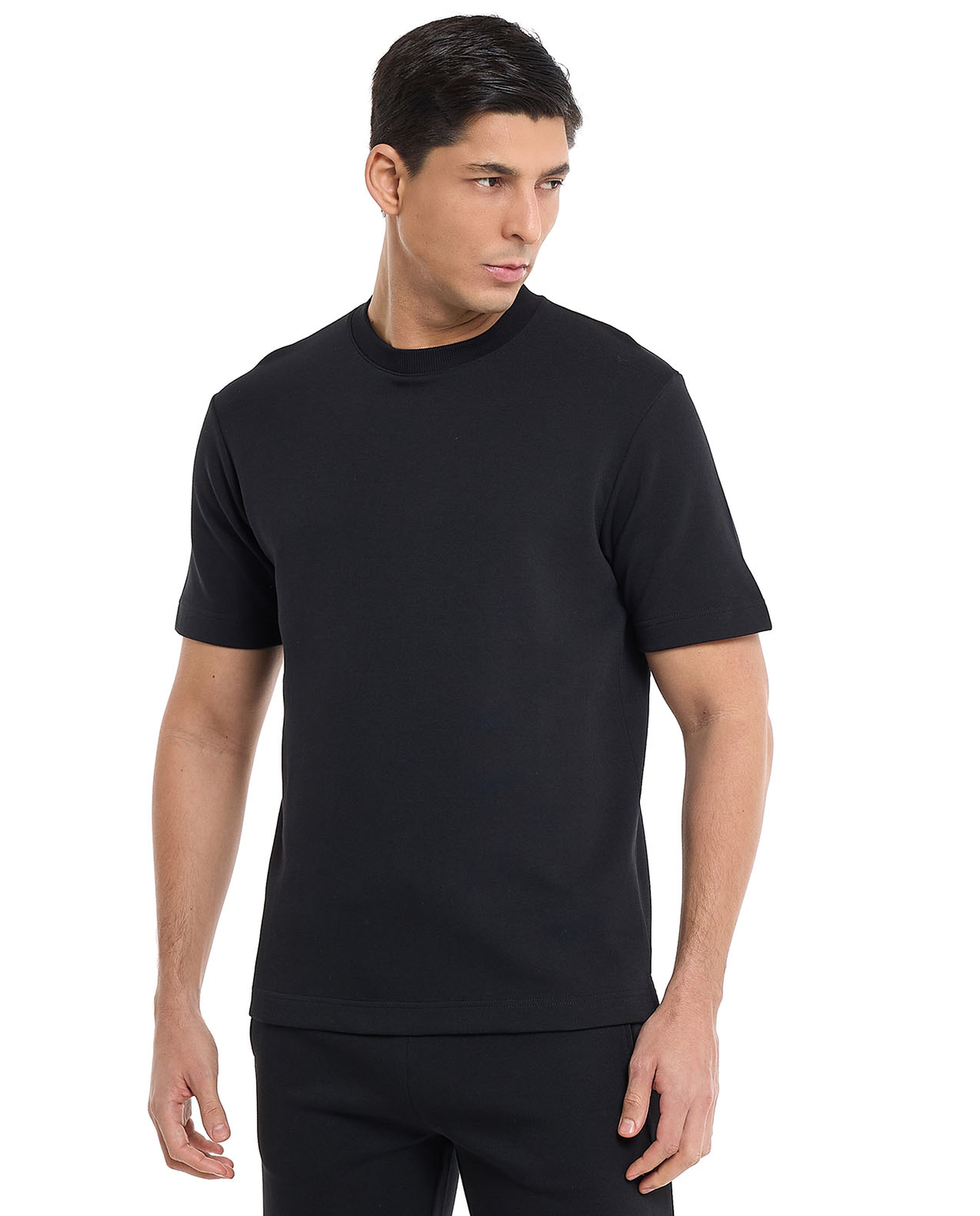 Solid T-Shirt with Crew Neck and Short Sleeves
